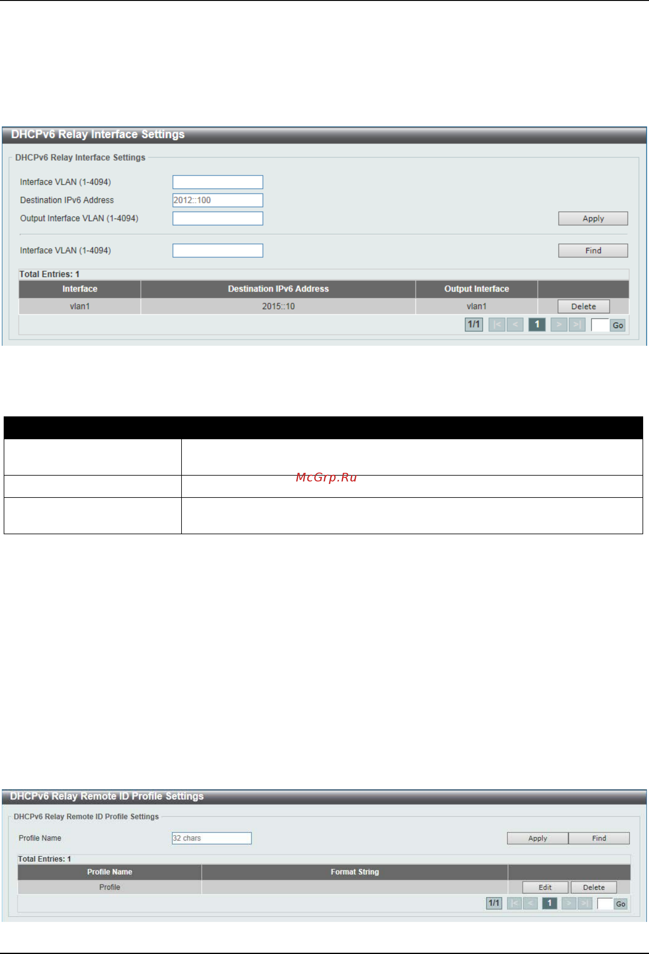 D-Link DGS-3630-52TC [99/742] Dhcpv6 relay interface settings