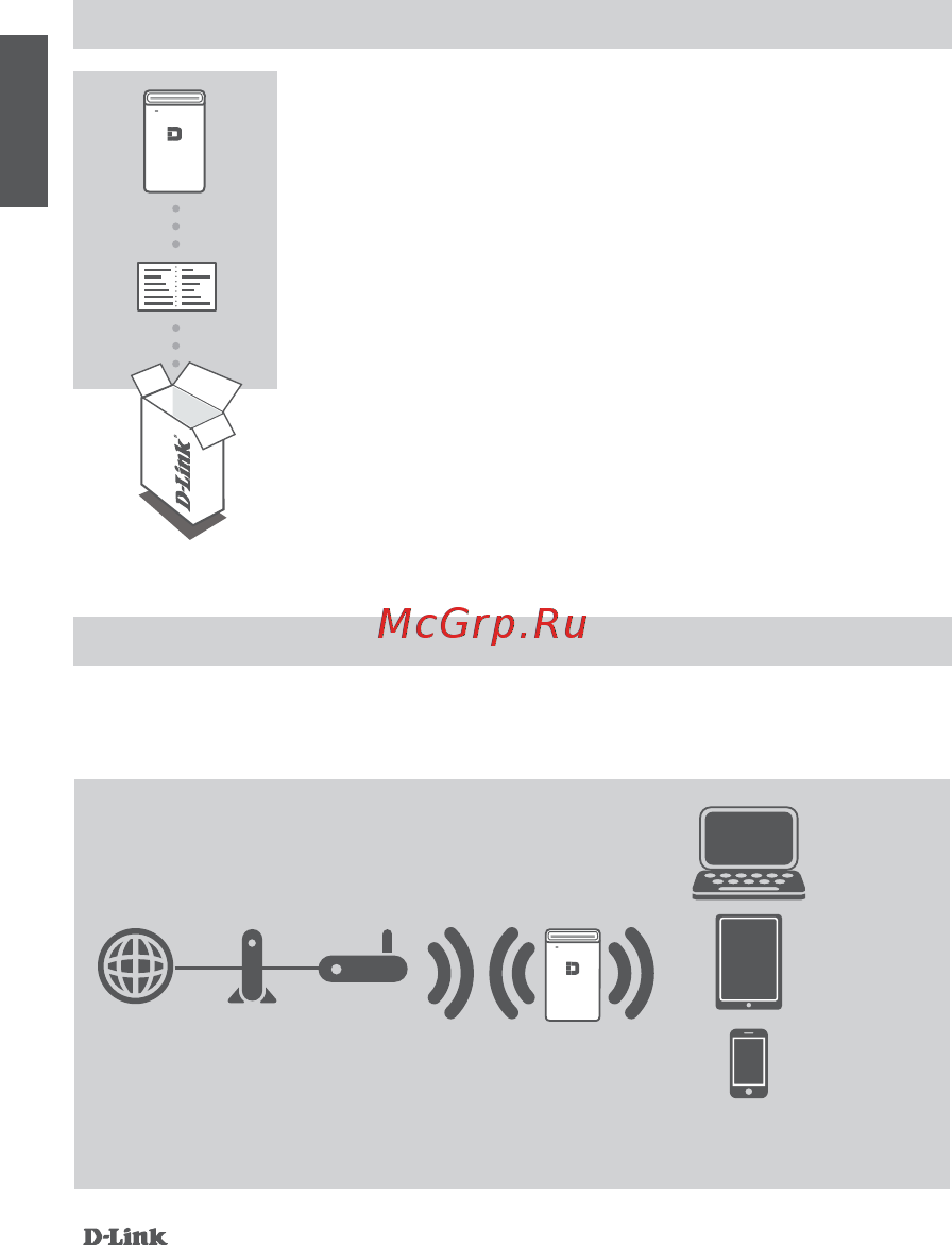 D-Link DAP-1520 [3/7] Dap 1520 расширяет зону покрытия беспроводной сети тд точки доступа или беспроводного маршрутизатора обеспечивая соединение в любой точке вашего дома