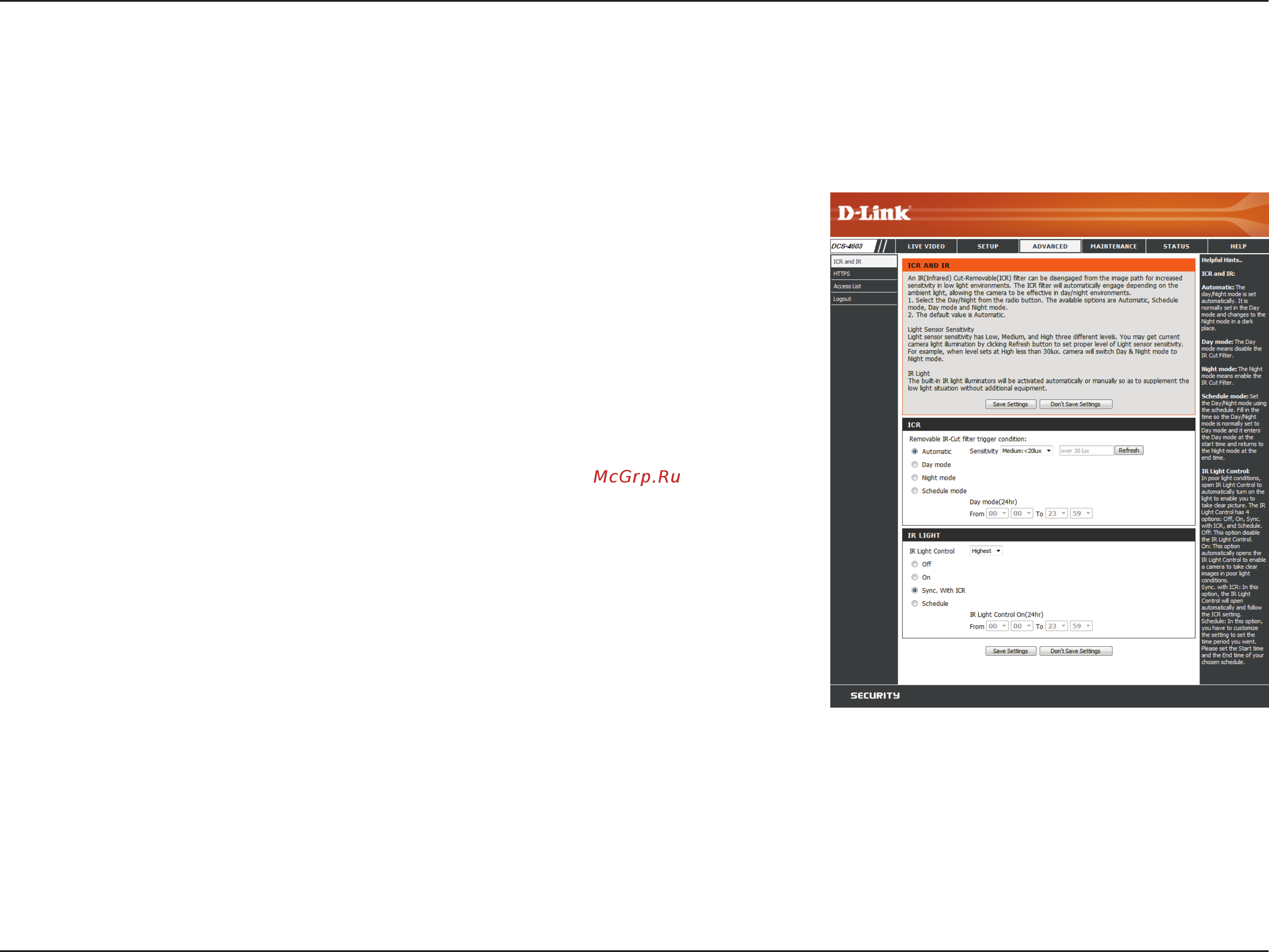 D-Link DCS-4603 [44/66] Icr and ir