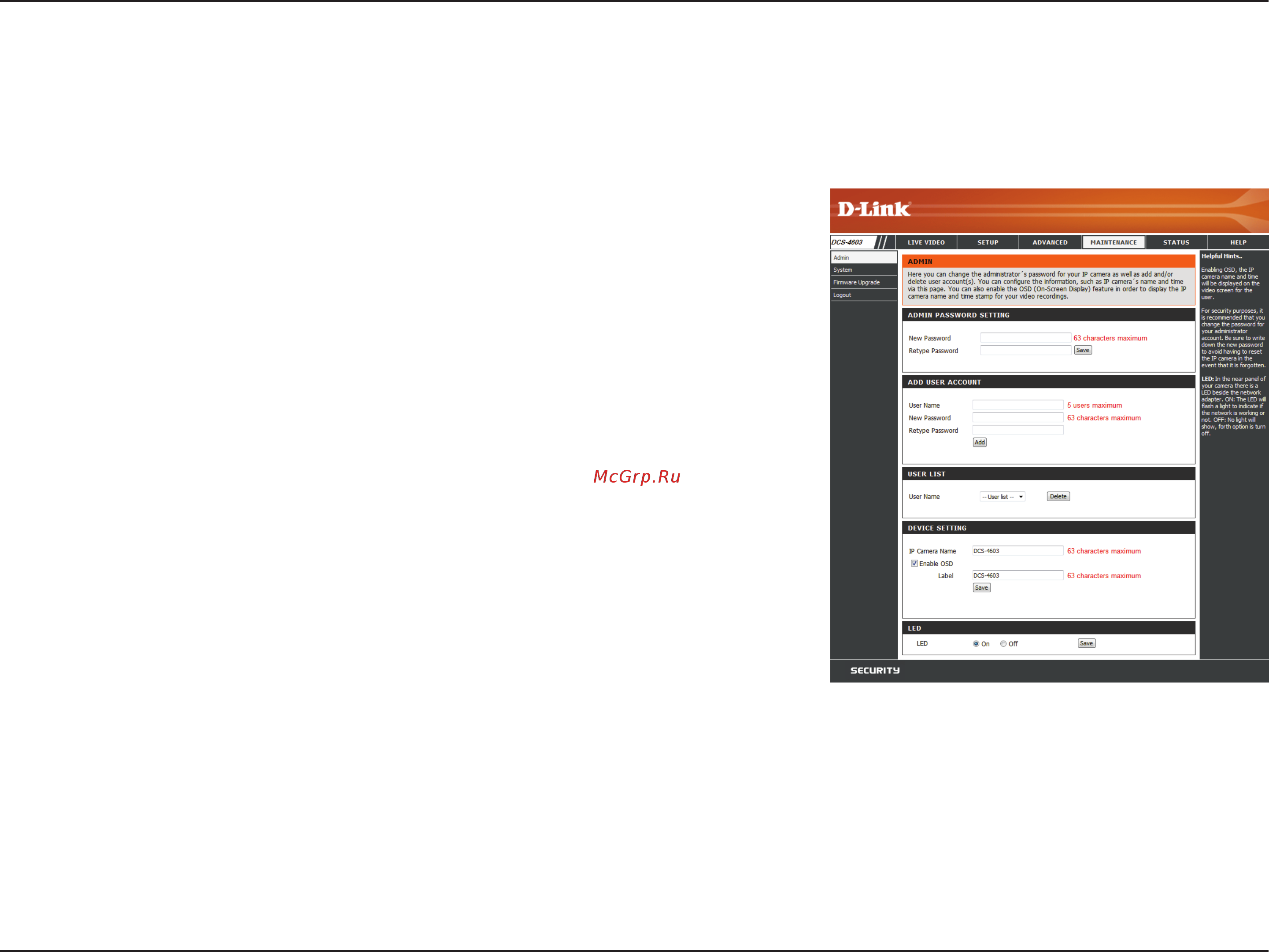 D-Link DCS-4603 [47/66] Device management