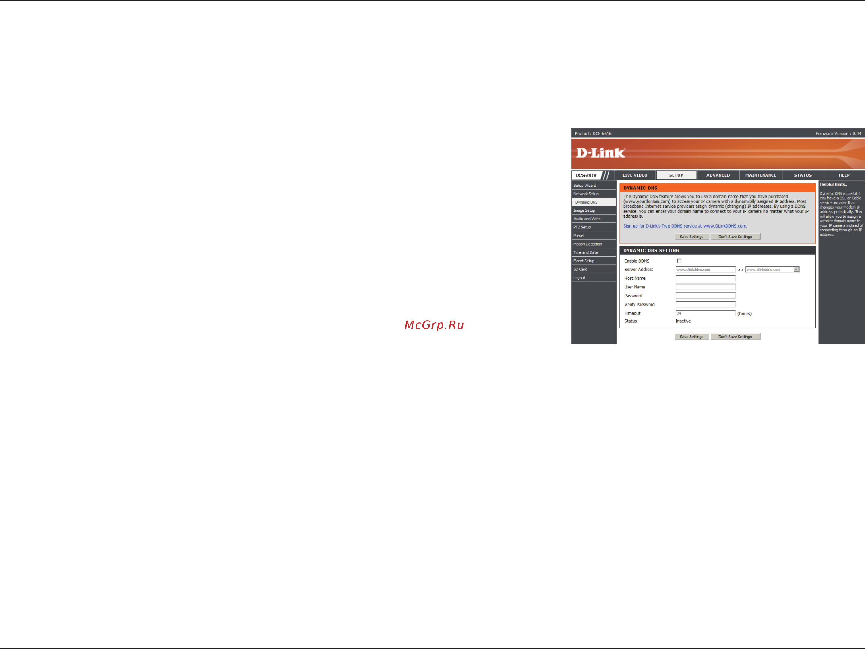 D-Link DCS-6616 [29/62] Dynamic dns