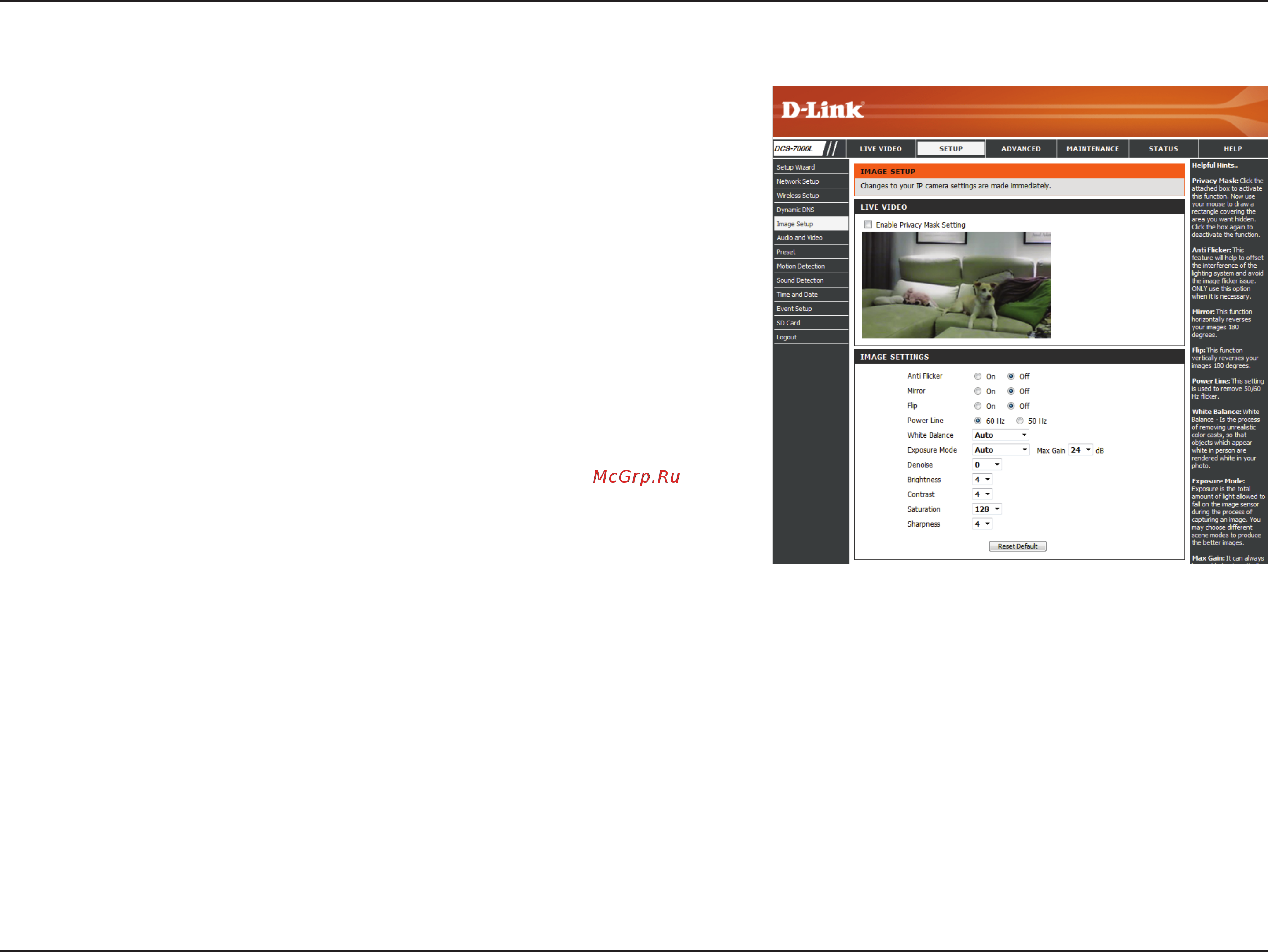 D-Link DCS-7000L [36/63] Image setup