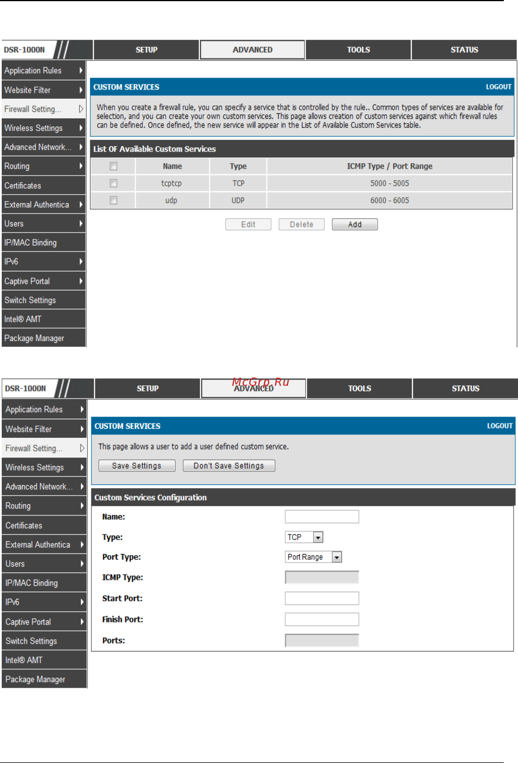 D-Link DSR-150 [100/274] Figure 61 list of user defined services