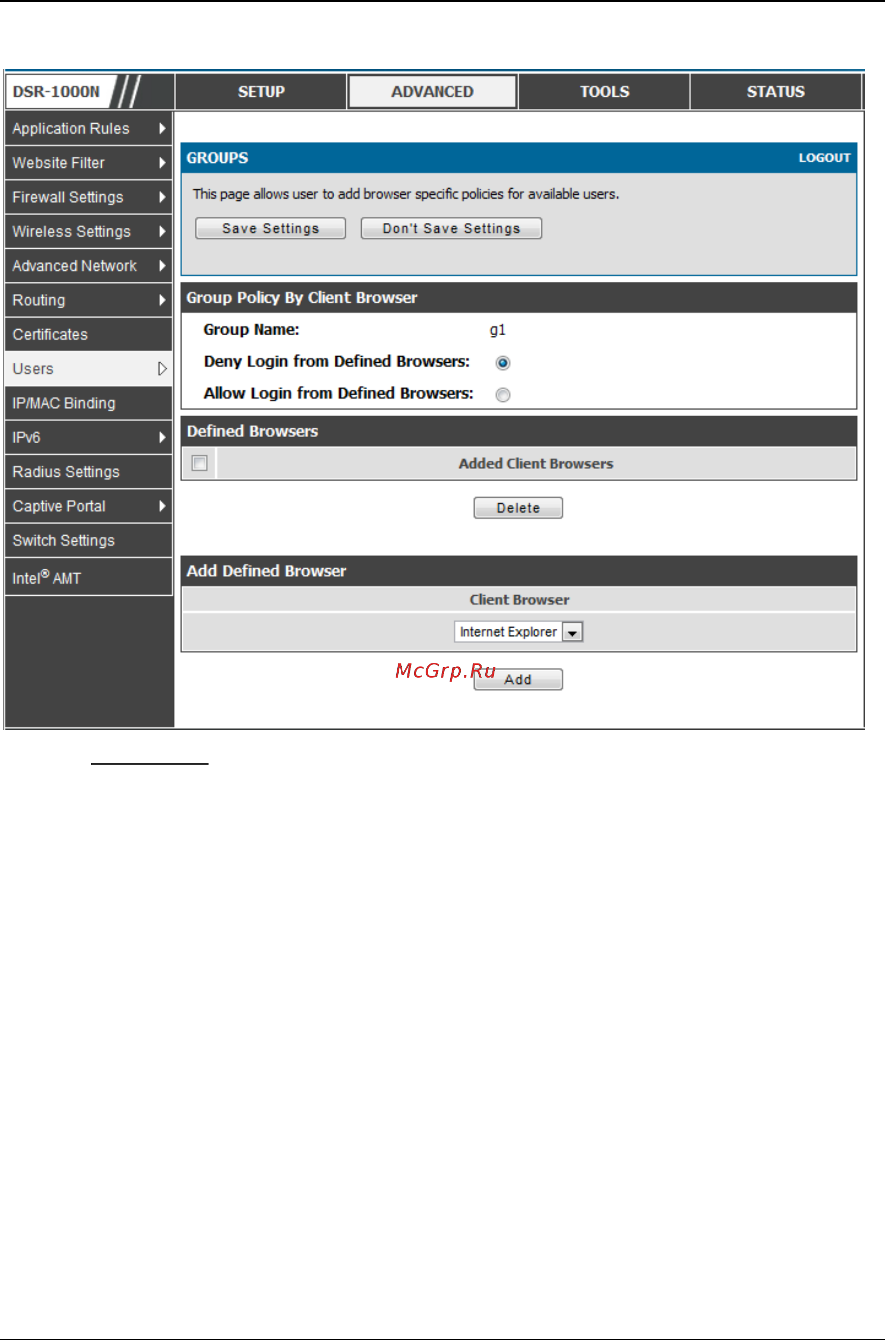 D-Link DSR-150 [137/274] Figure 91 browser policies options
