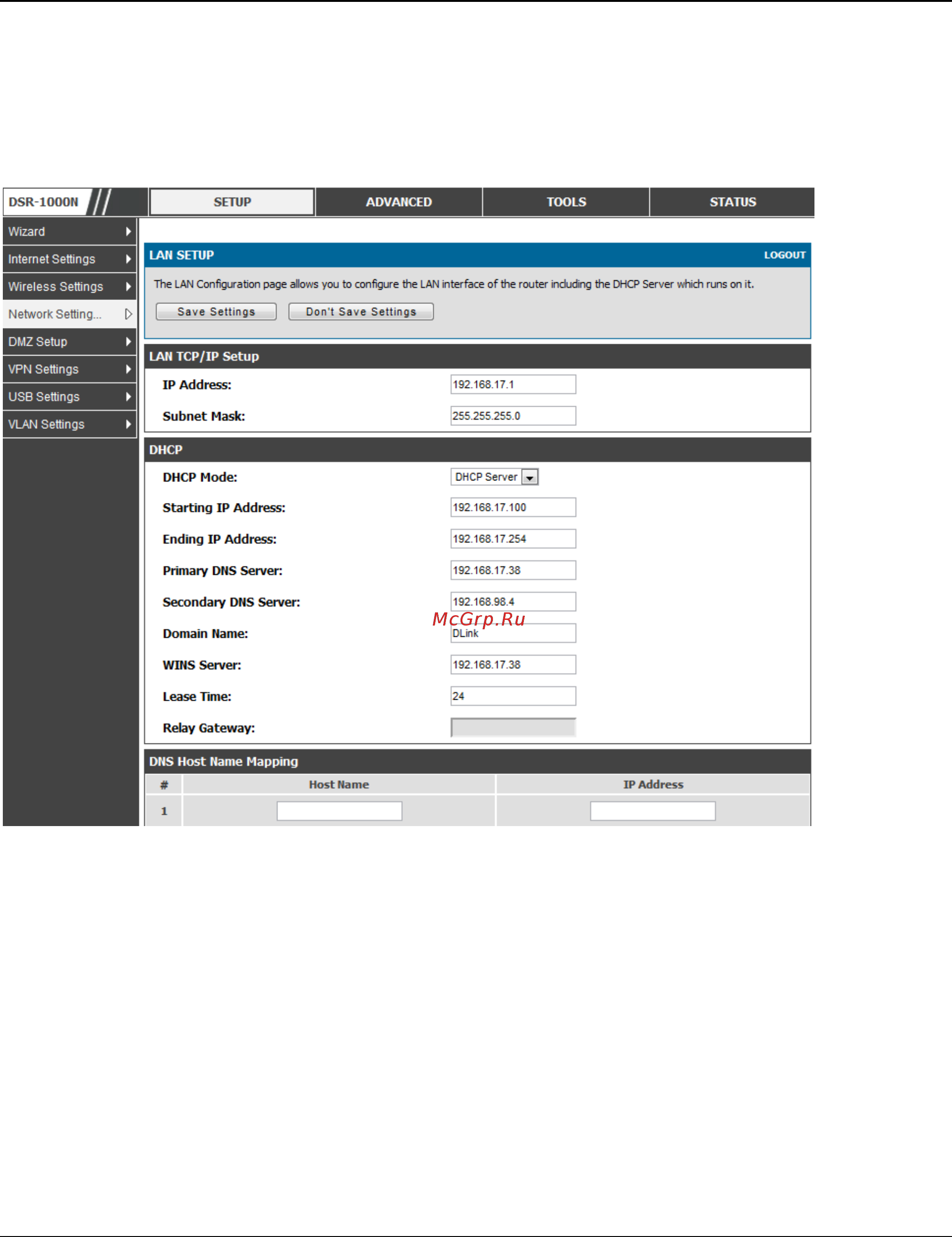 D-Link DSR-150 [17/274] Lan dhcp reserved ips