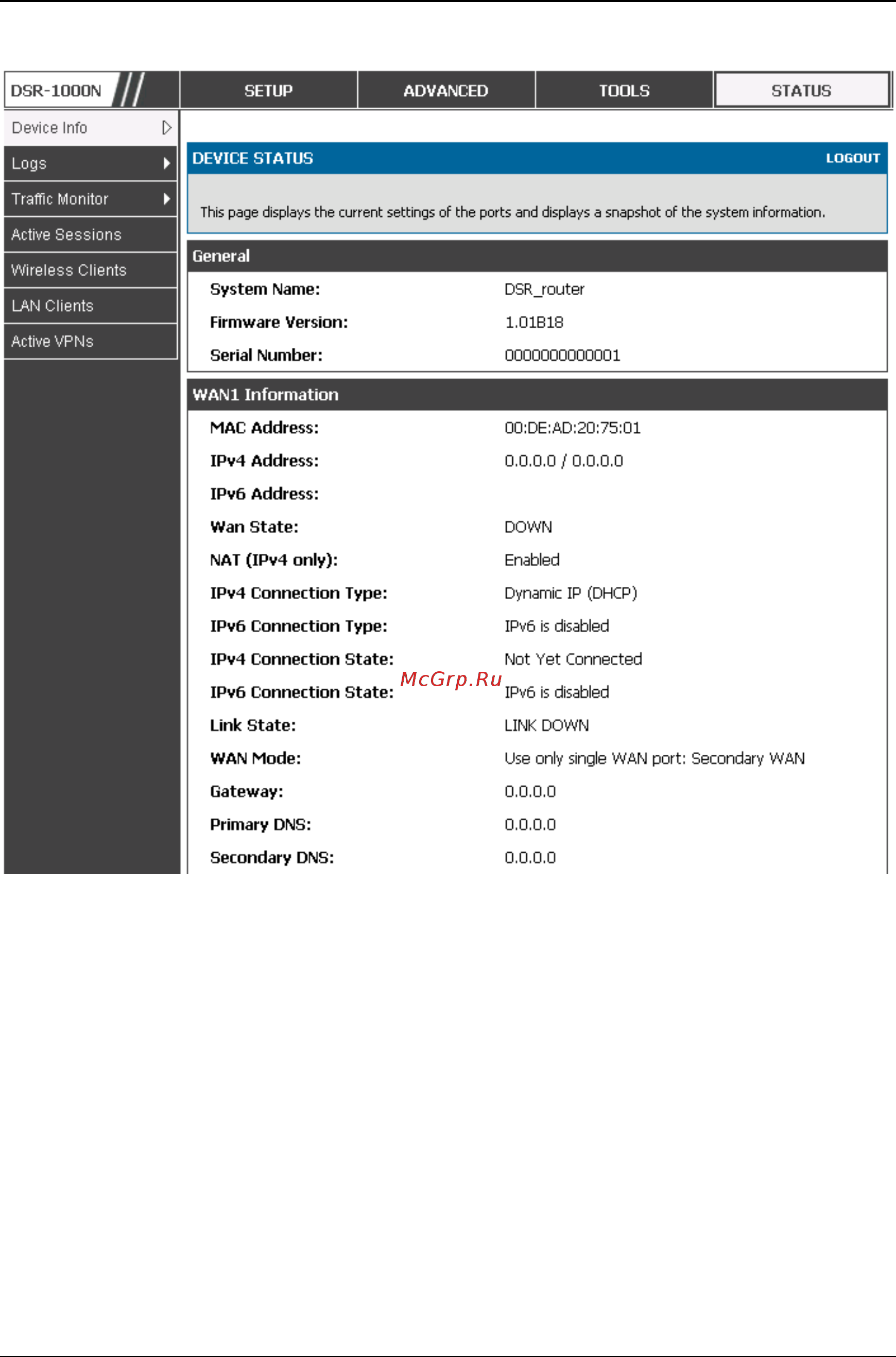 D-Link DSR-150 [185/274] Figure 131 device status display