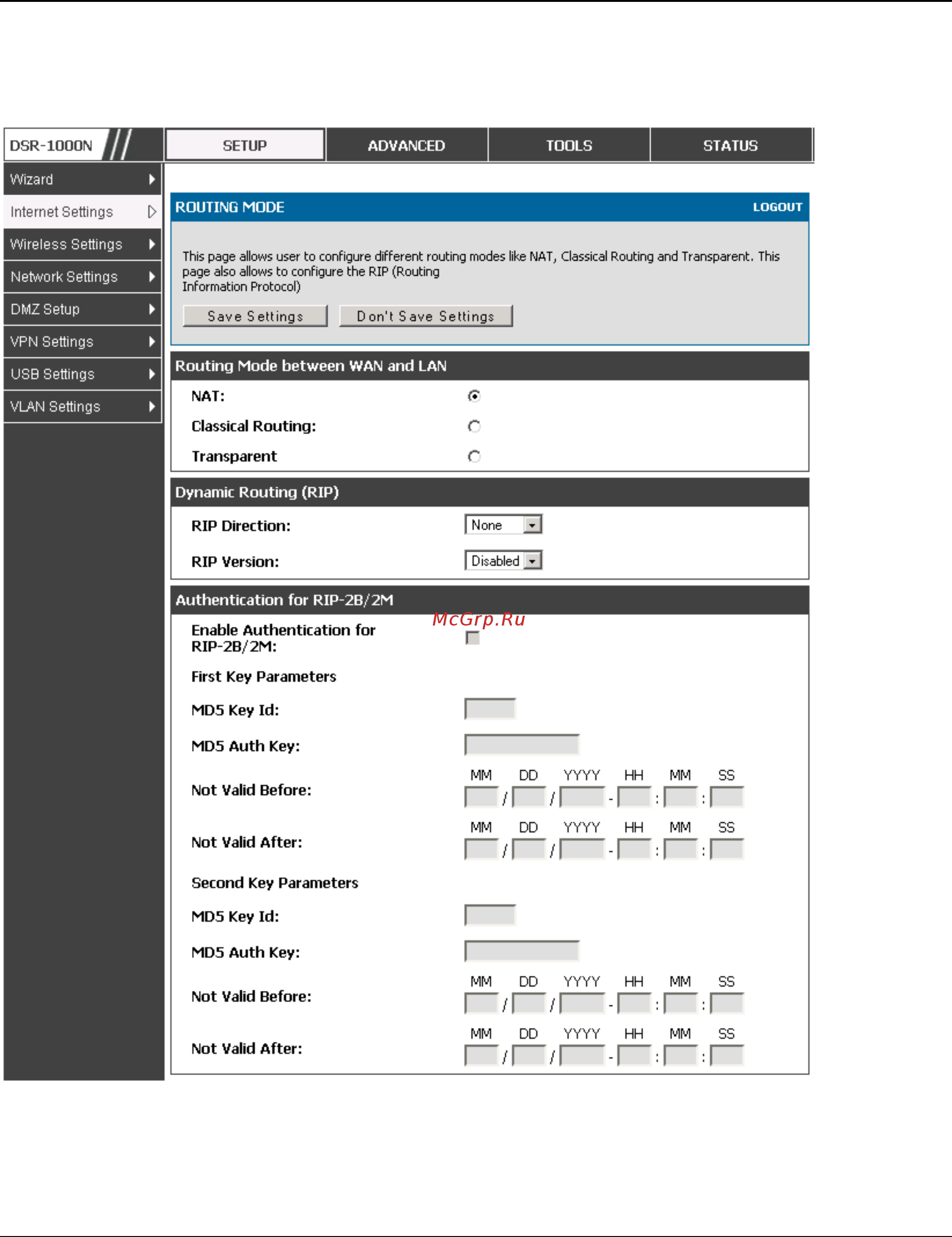 D-Link DSR-150 [56/274] Figure 33 routing mode is used to configure traffic routing between wan and lan as well as dynamic routing rip