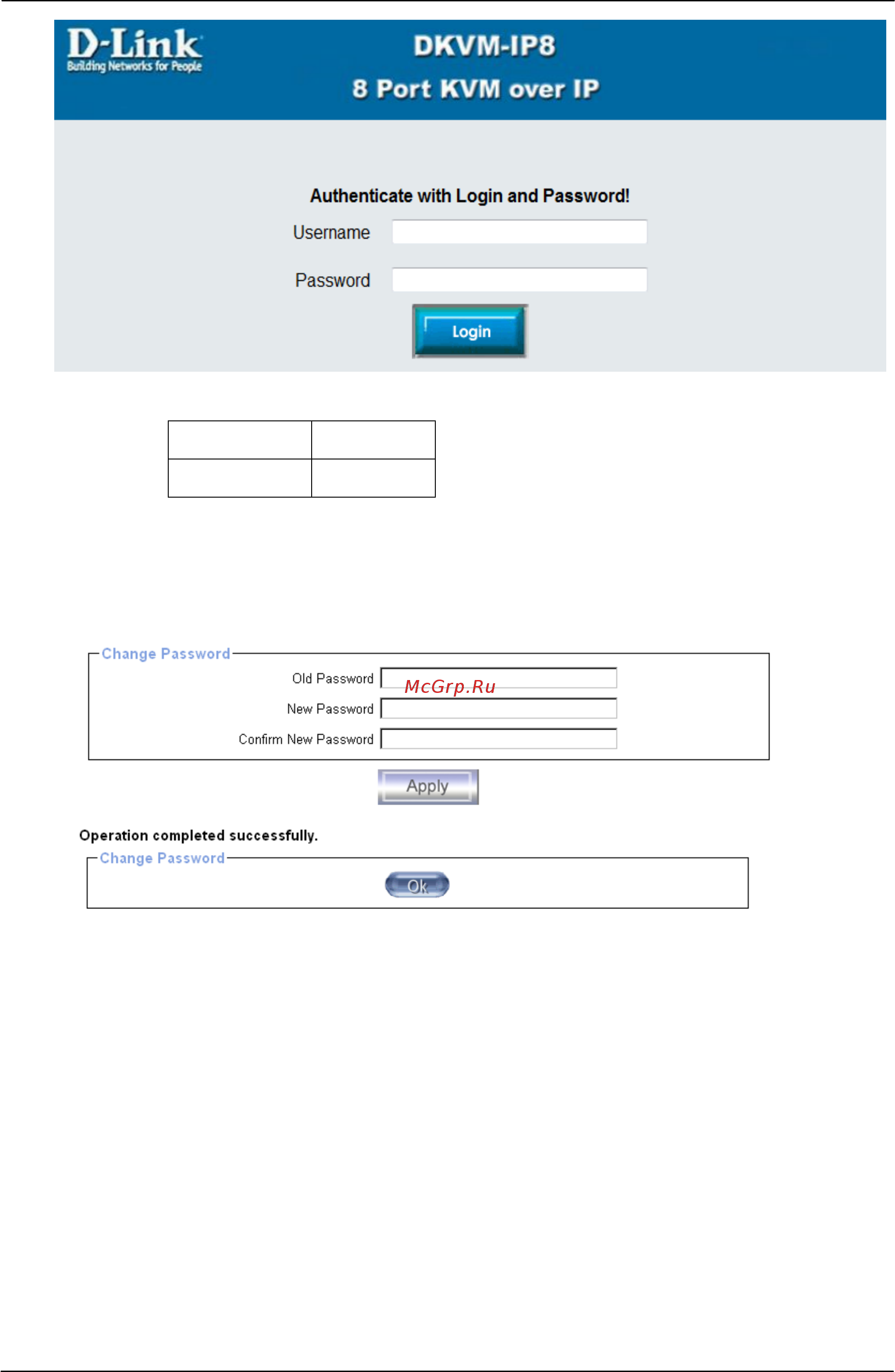 D-Link DKVM-IP8 rev.T1 [10/104] After login the system will prompt for changing the default username and password to user specific settings