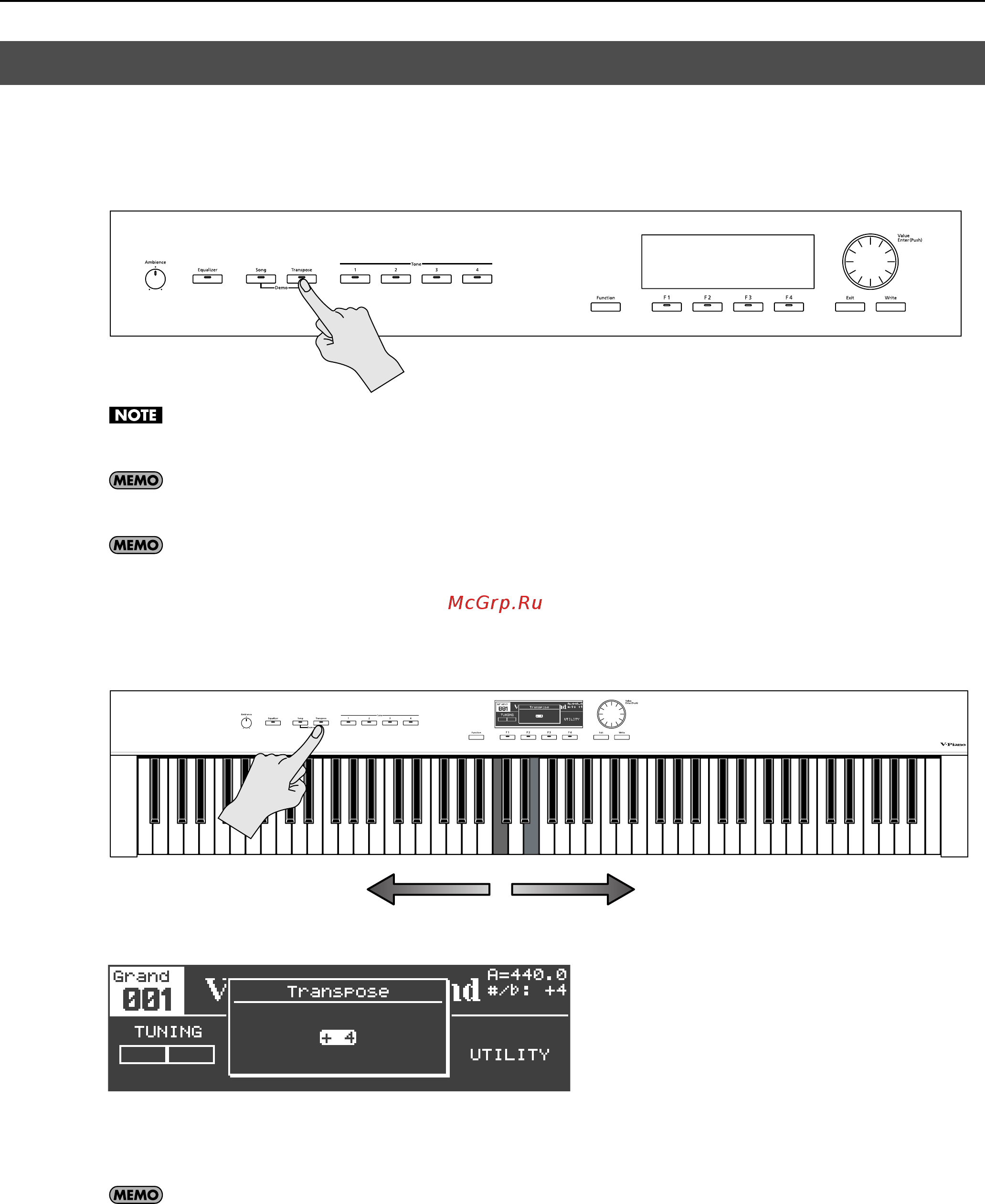 Roland GP-7-PE [35/85] Сдвиг высоты тона transpose