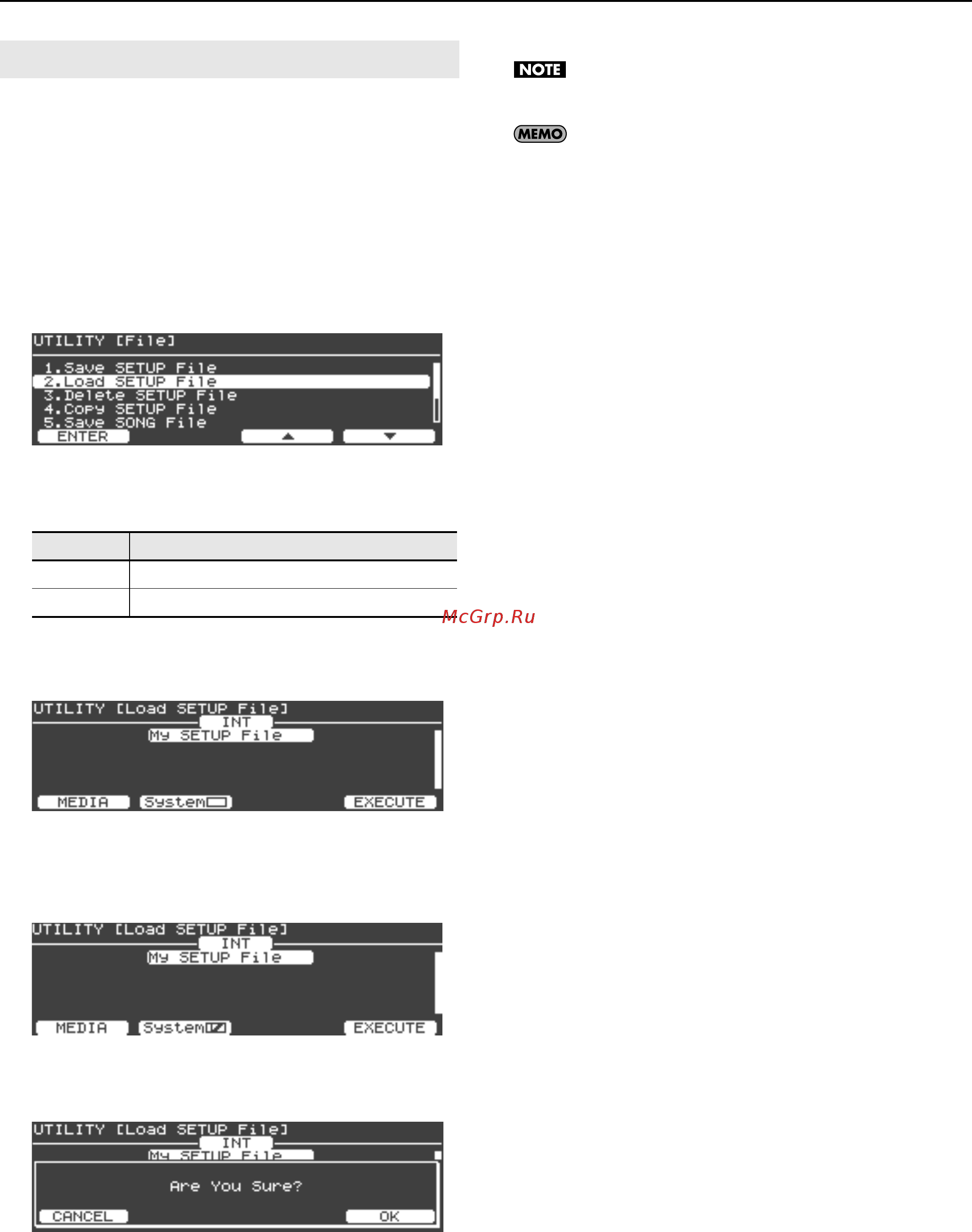 Roland GP-7-PE [65/85] Загрузка файла настроек load setup file