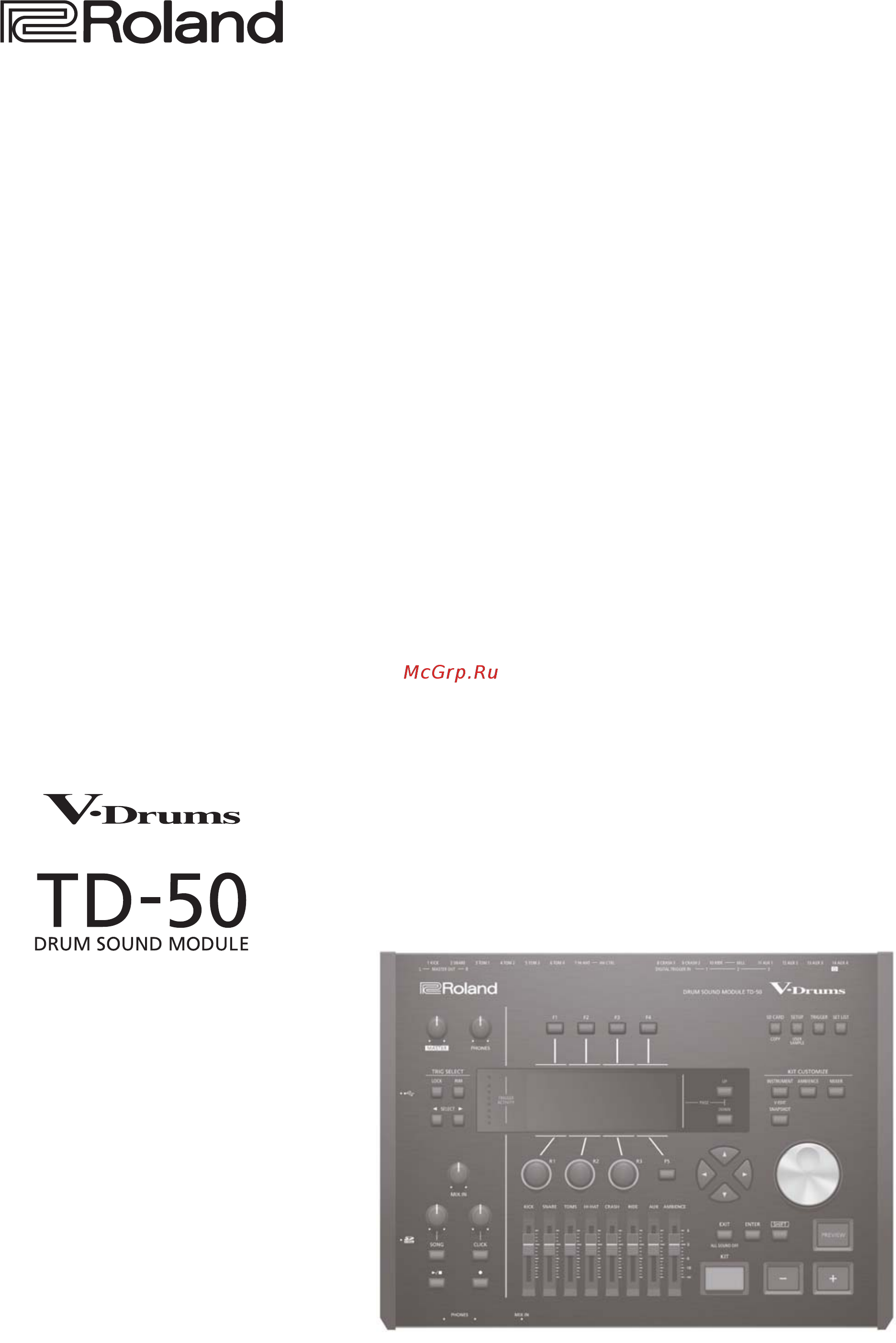 Roland TD-50 Краткое руководство онлайн