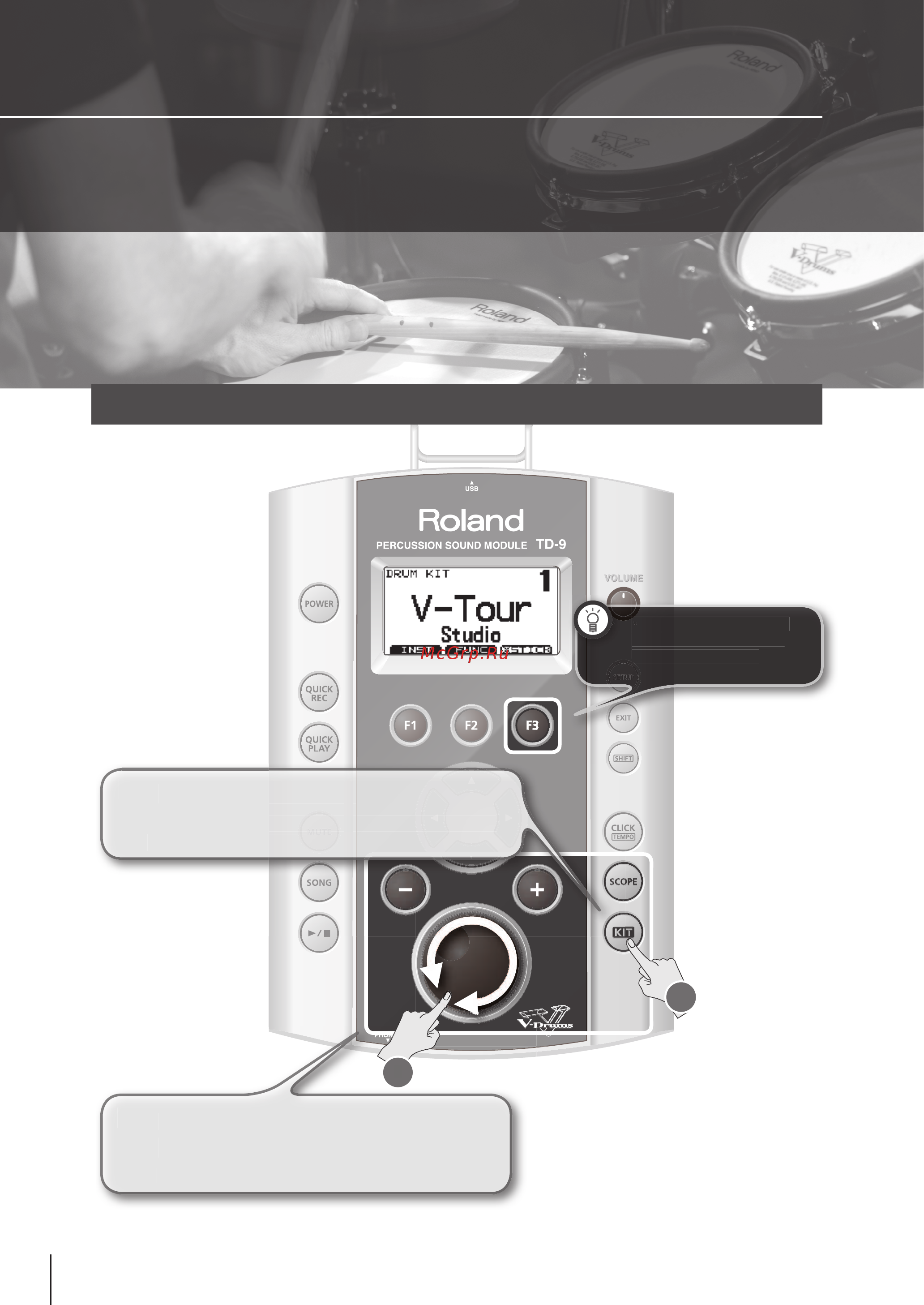 Roland TD-9 [4/12] Выбор наборов ударных
