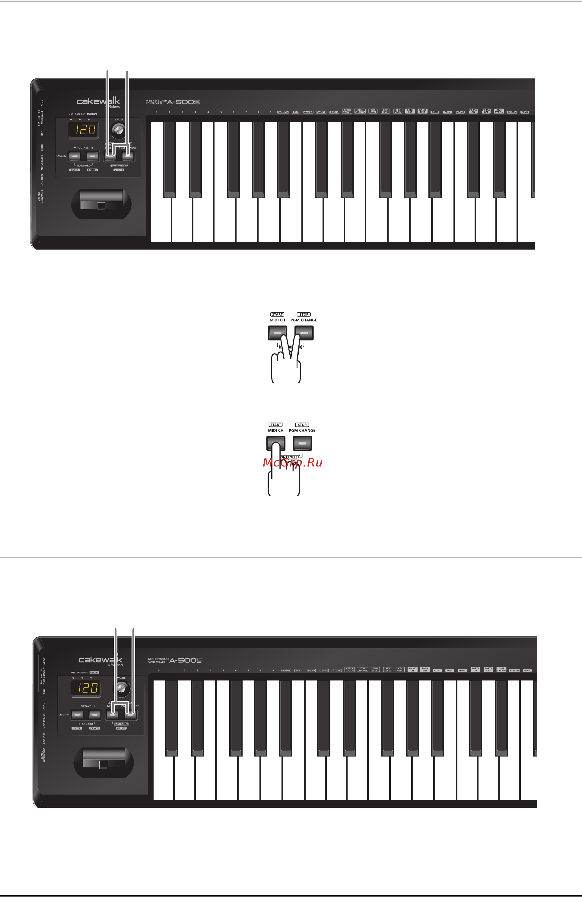 Roland A-500S [31/64] Передача сообщения start