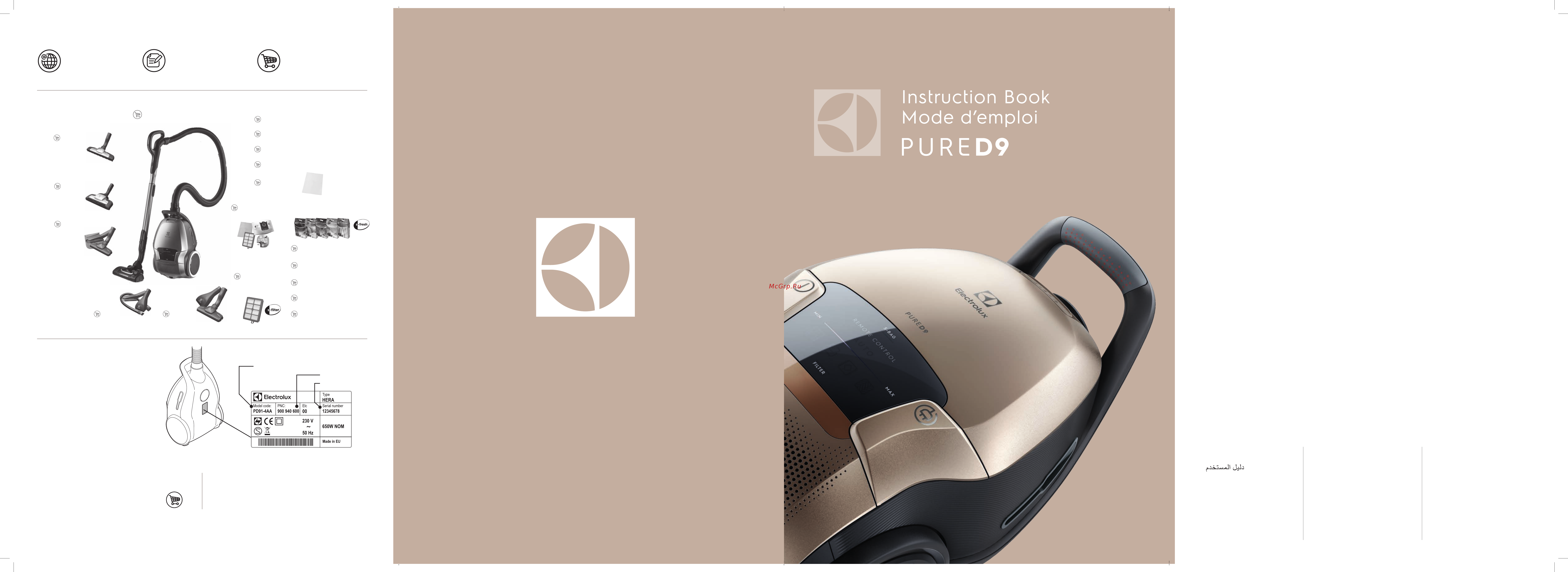 Electrolux PD91-8SSM Руководство пользователя онлайн