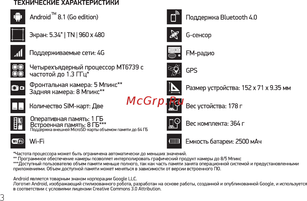 Digma LINX BASE 4G Краткое руководство онлайн [3/24] 387375