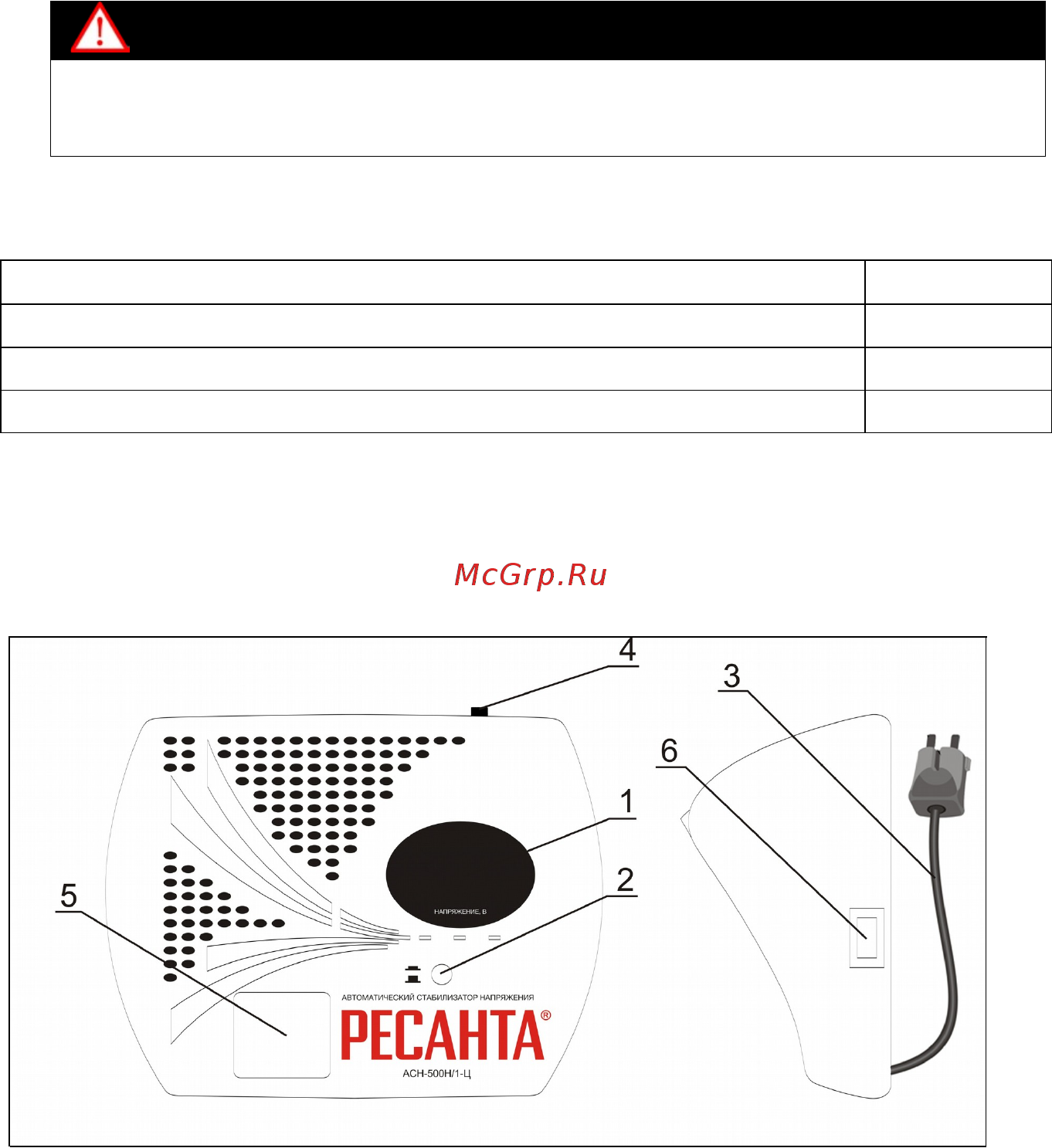 Ресанта LUX АСН-500Н/1-Ц [7/20] Общий вид устройства