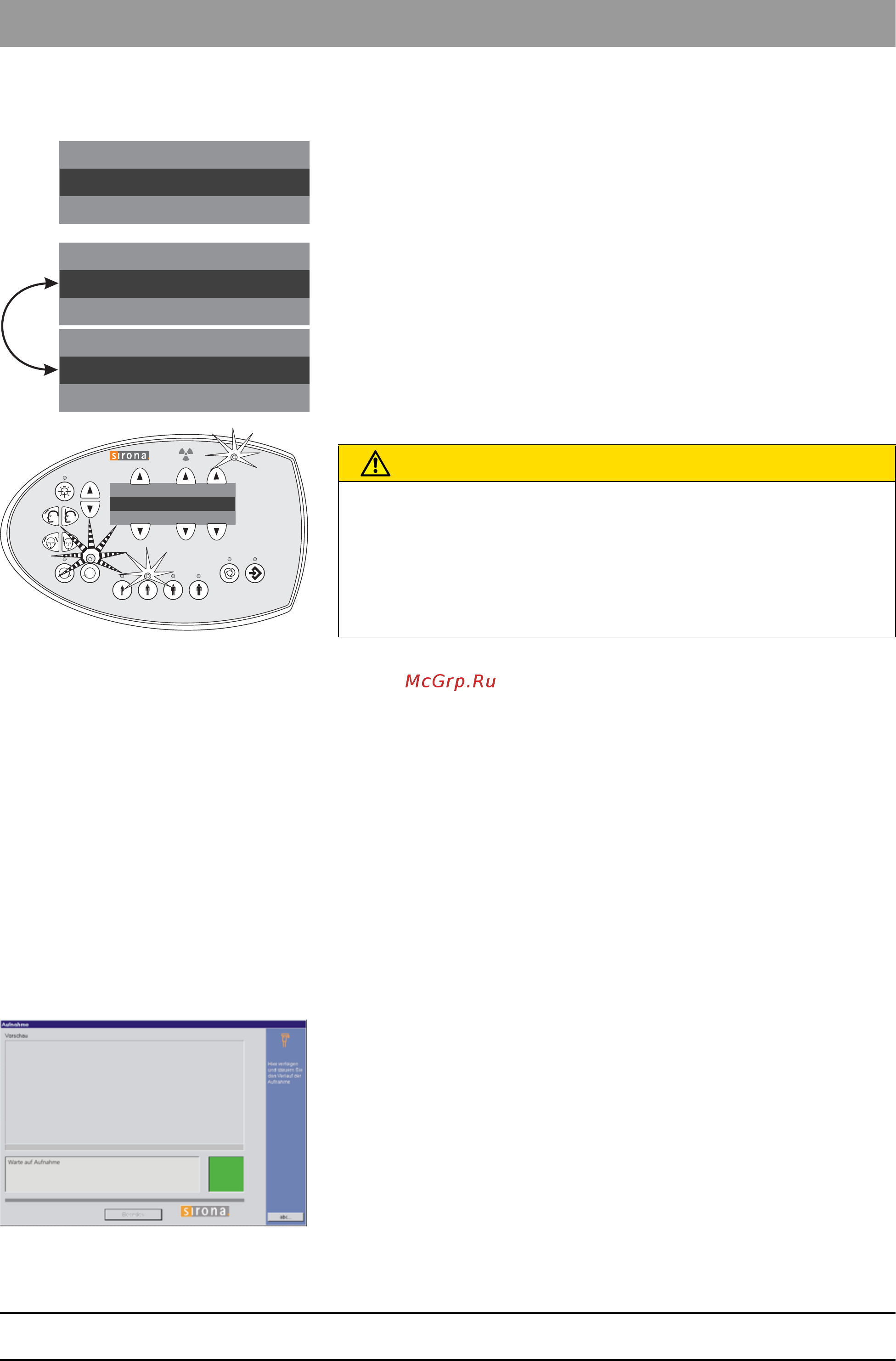 Sirona ORTHOPHOS XG 5 [38/98] Включение sidexis в состояние готовности к рентгенографии