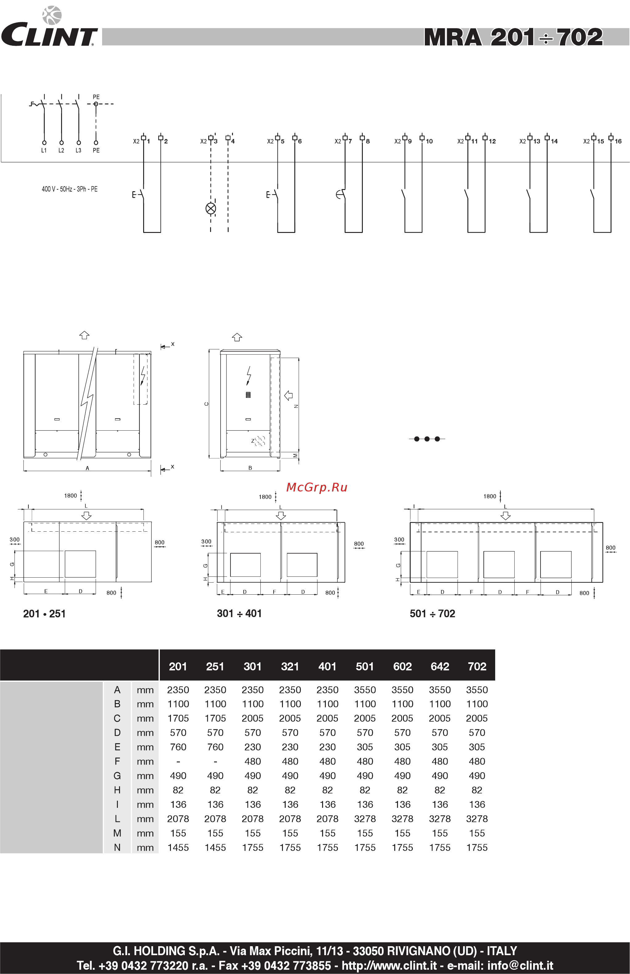 CLINT MRA 301 [4/4] Размеры
