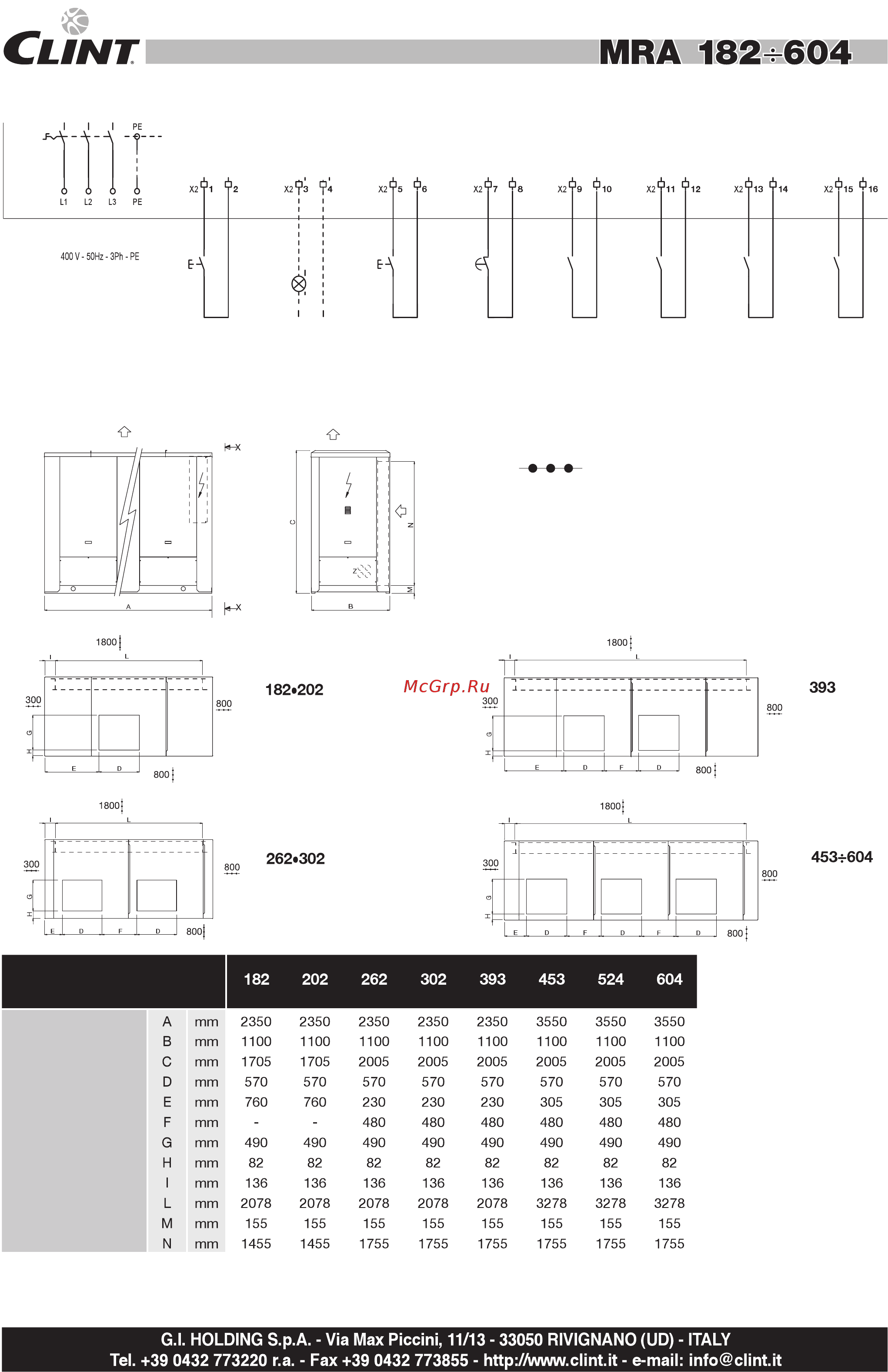 CLINT MRA 182 [4/4] Размеры