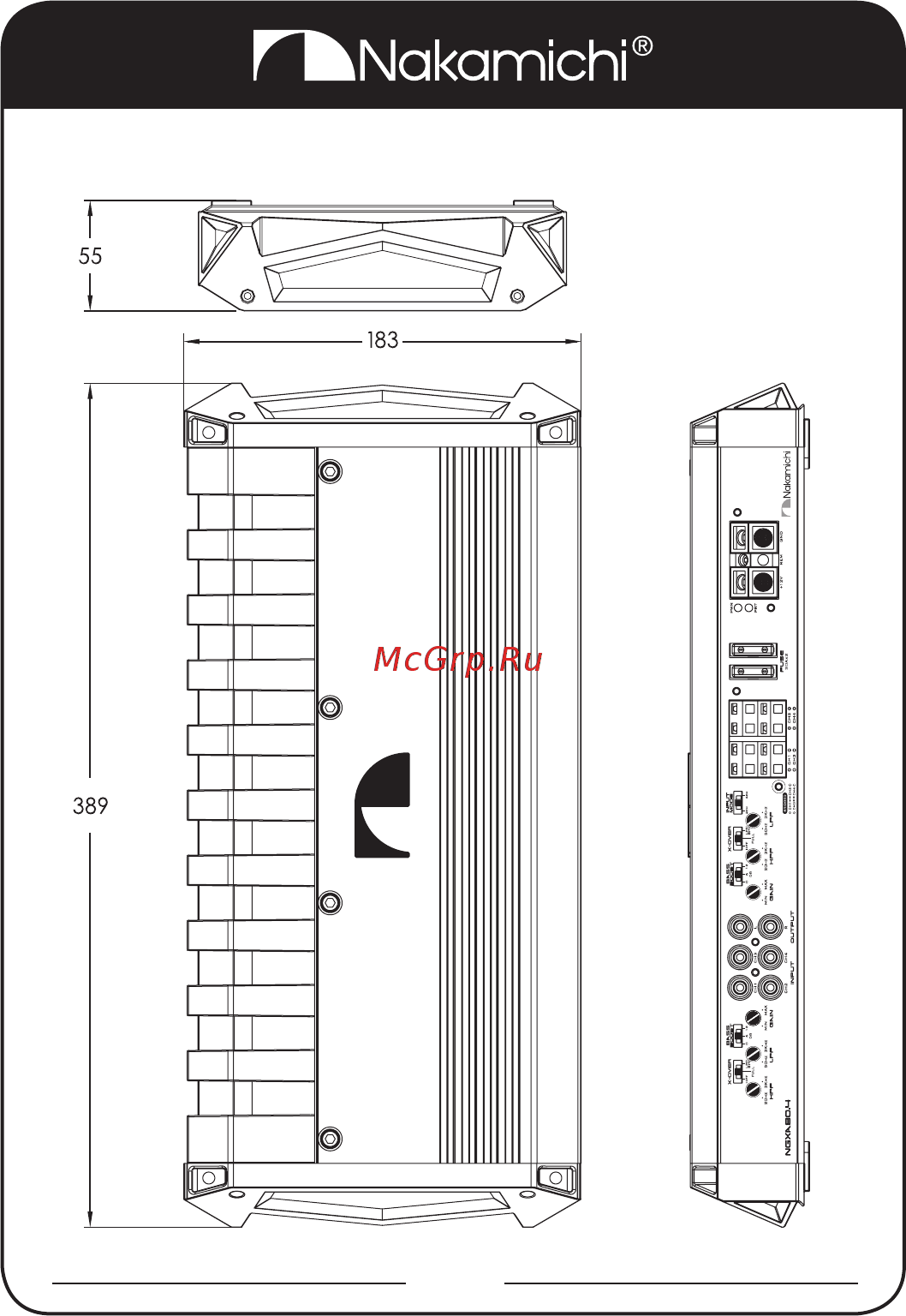 Nakamichi NGXA80.4 [4/12] Внешний вид и размеры мм