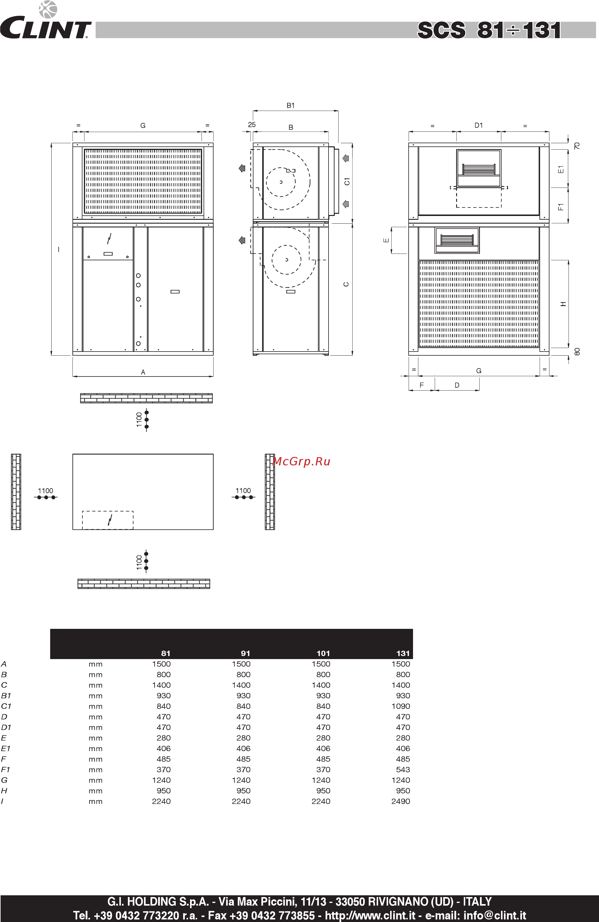 CLINT SCS 131 [4/4] Размеры