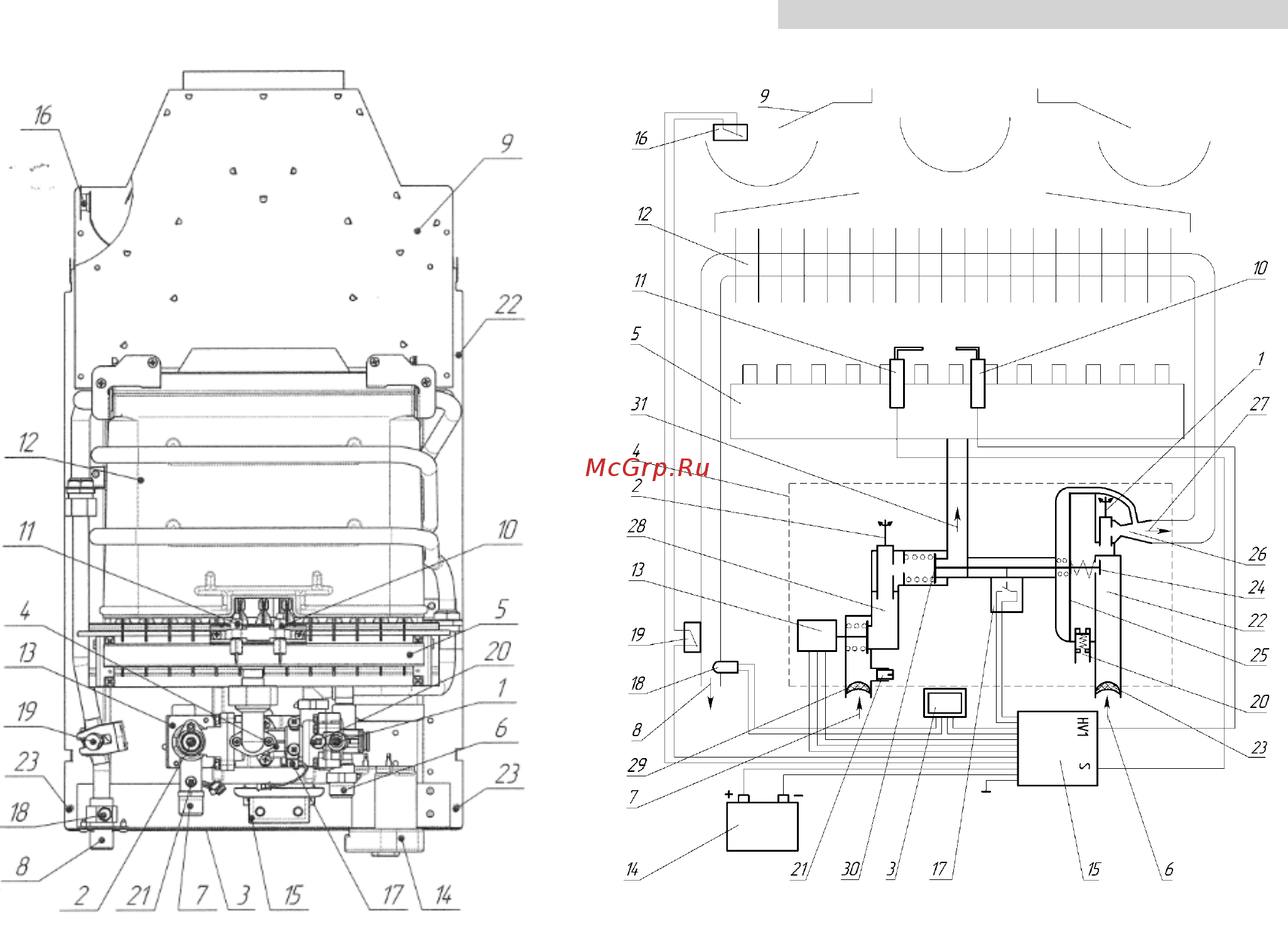 Baltgaz Comfort 13 серебро 29774 [14/37] Рисунок 8 вид аппарата без облицовки рисунок 9 функциональная схема аппарата