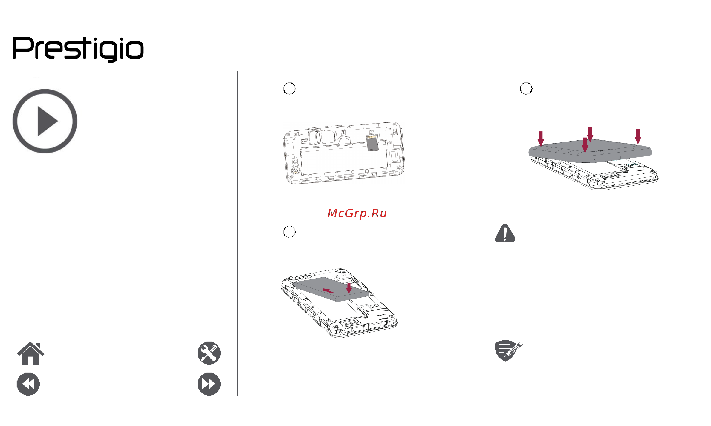 Prestigio WIZE R3 PSP3423DUO [5/39] Установка включение телефона домашние экраны главное меню