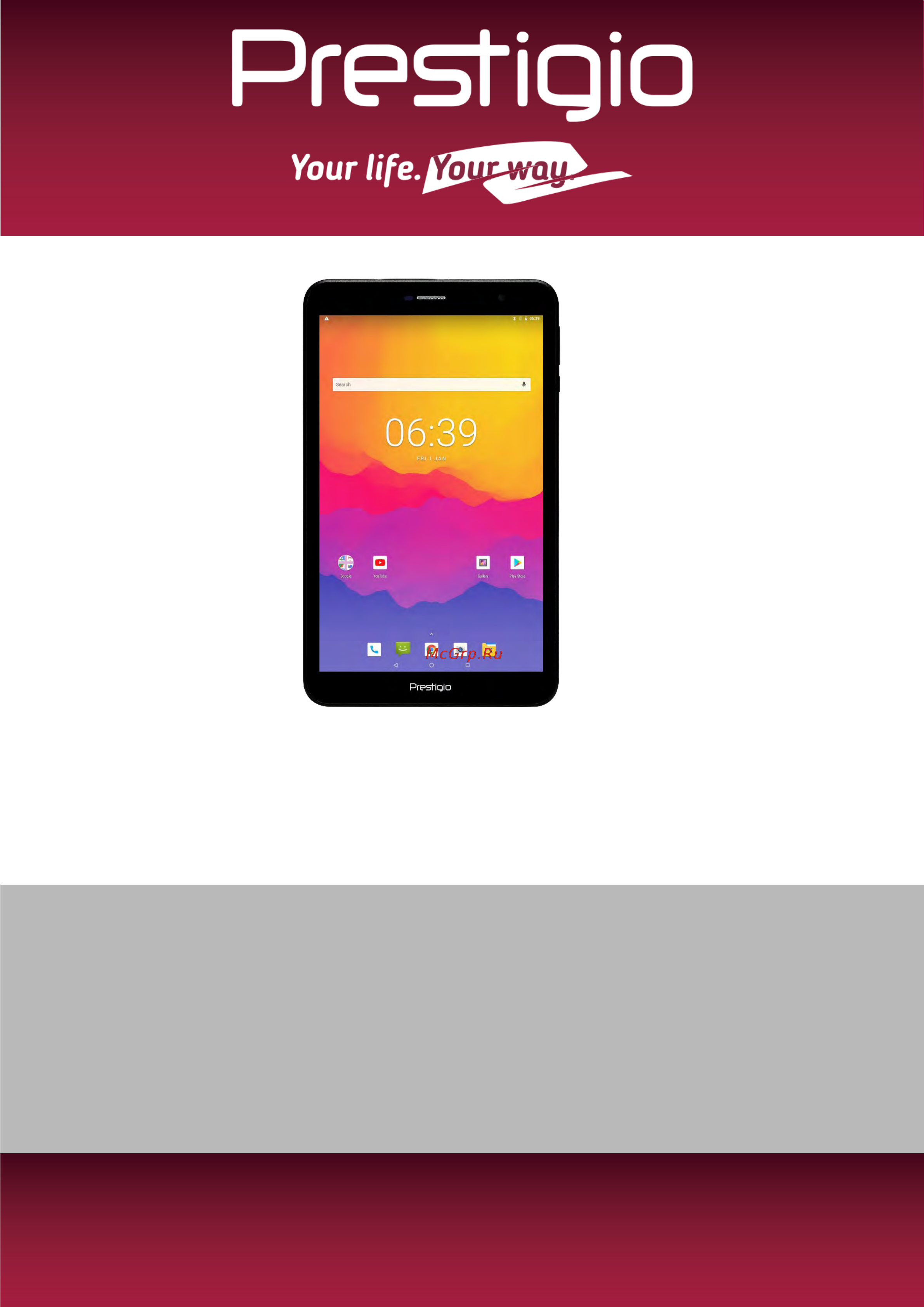 Prestigio GRACE 3738 3G PMT3738_3G_C_CIS Инструкция по эксплуатации онлайн