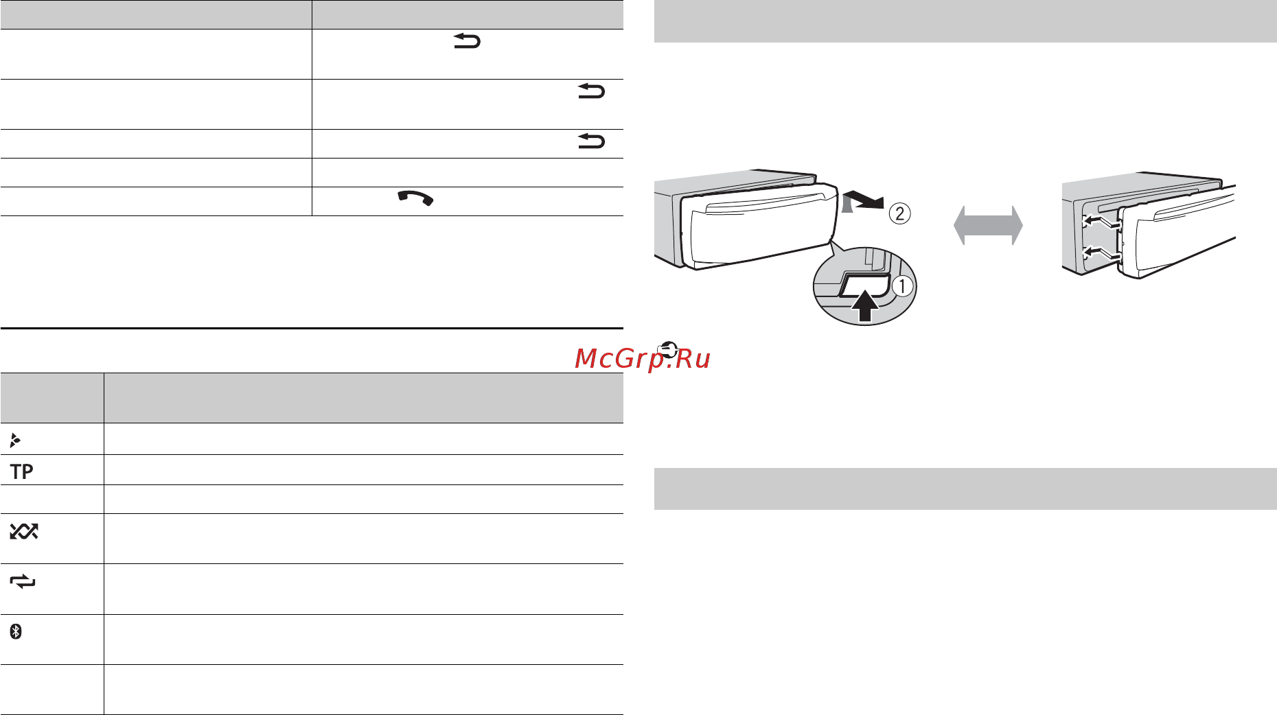 Pioneer MVH-S510BT [4/40] Сброс микропроцессора