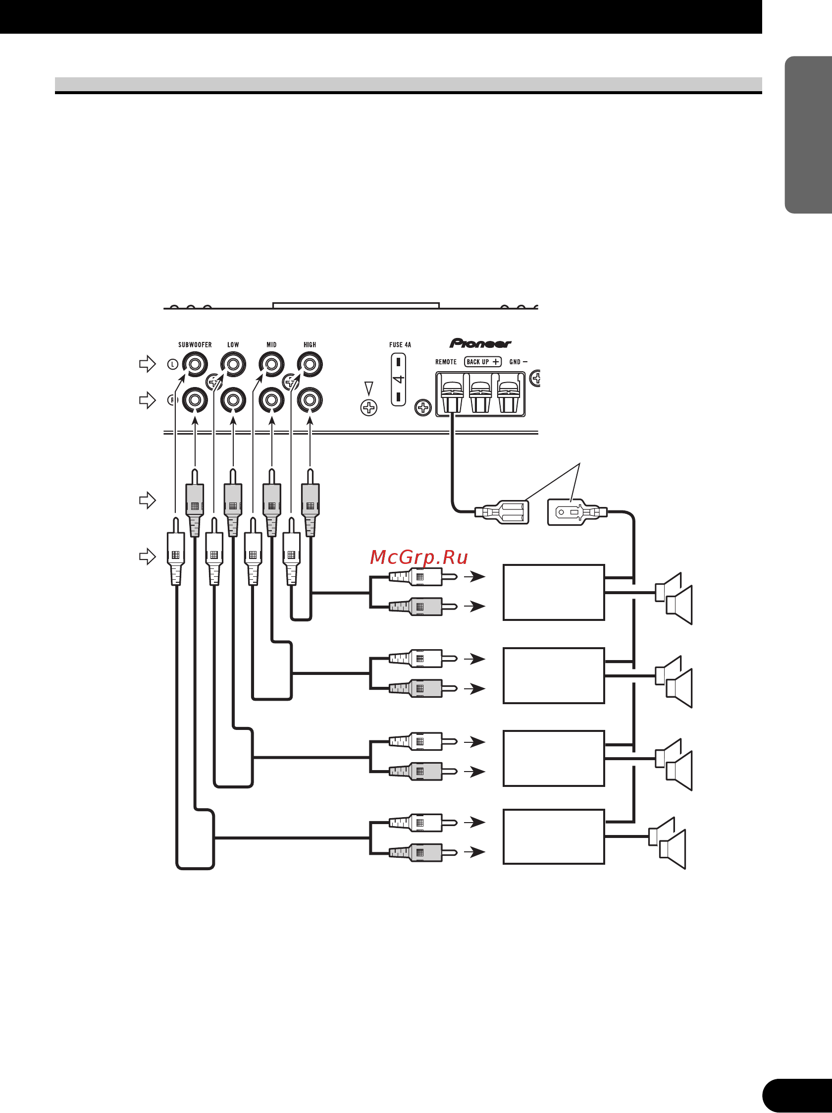 Pioneer DEQ-P9 [51/60] Connecting the rca input amplifier