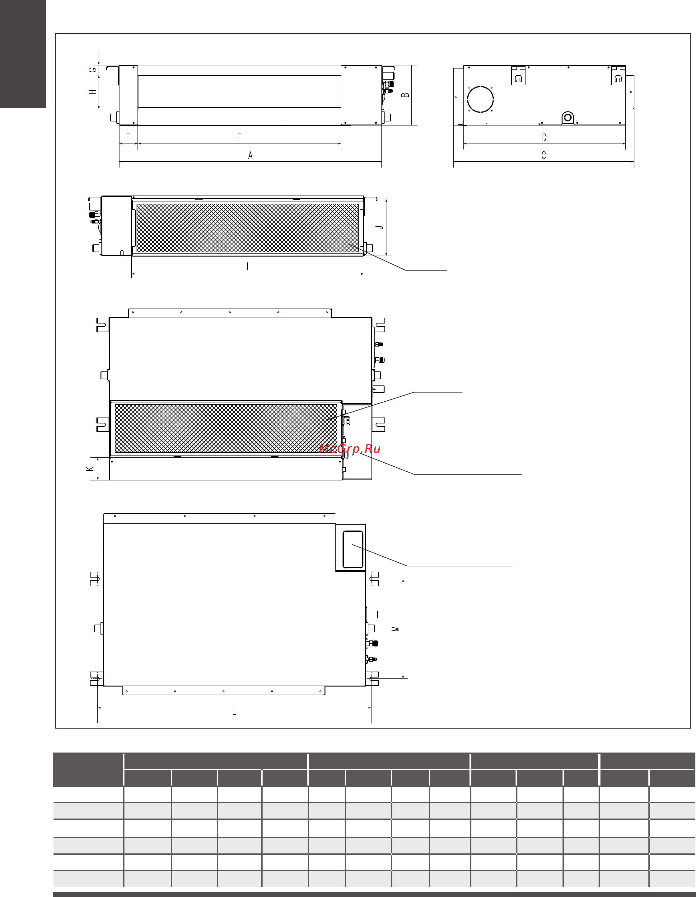 Carrier 42QSS030DS-1 [8/33] Please refer to the following diagrams to locate the four positioning screw bolt holes on the ceiling be sure to mark the paces where you will drill ceiling hook holes