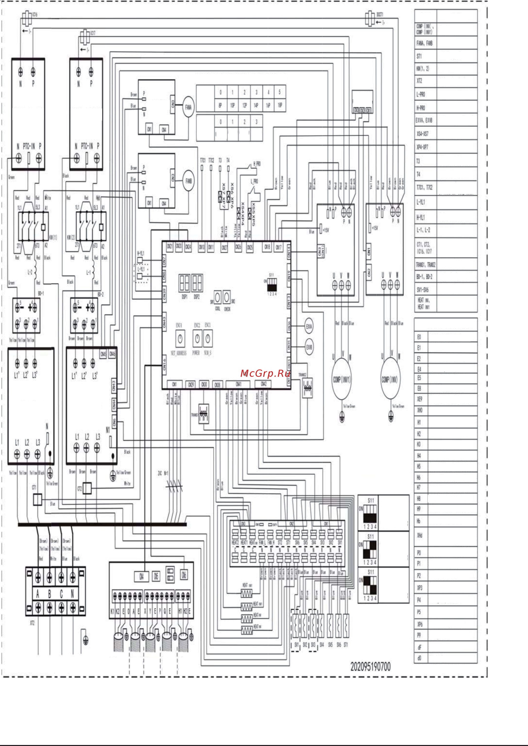 Carrier 40VC018H [20/56] Электросхемы для наружных блоков 12нр и 18нр