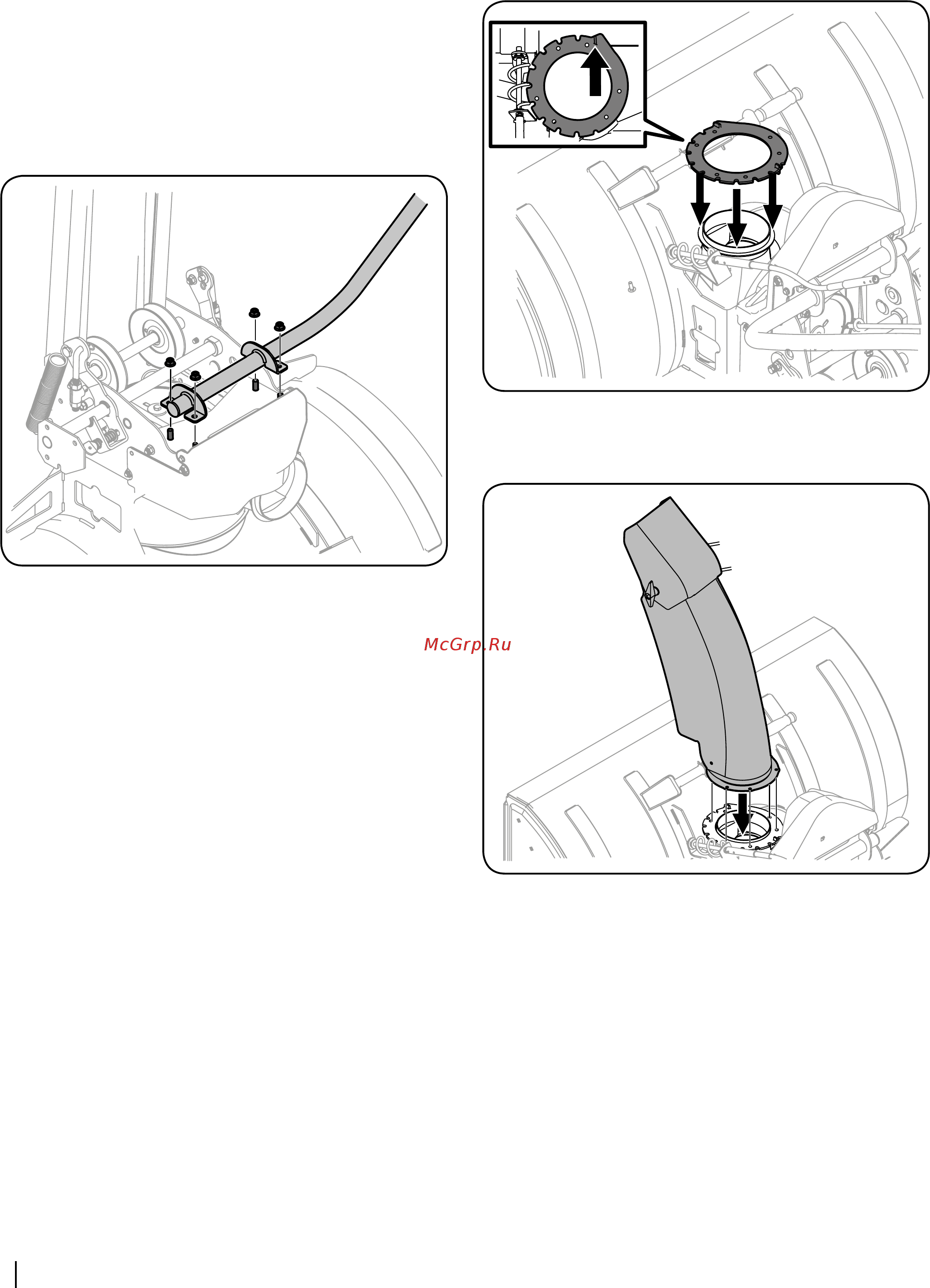 MTD NX15 [12/20] Монтаж коленчатой рукоятки управления желобом