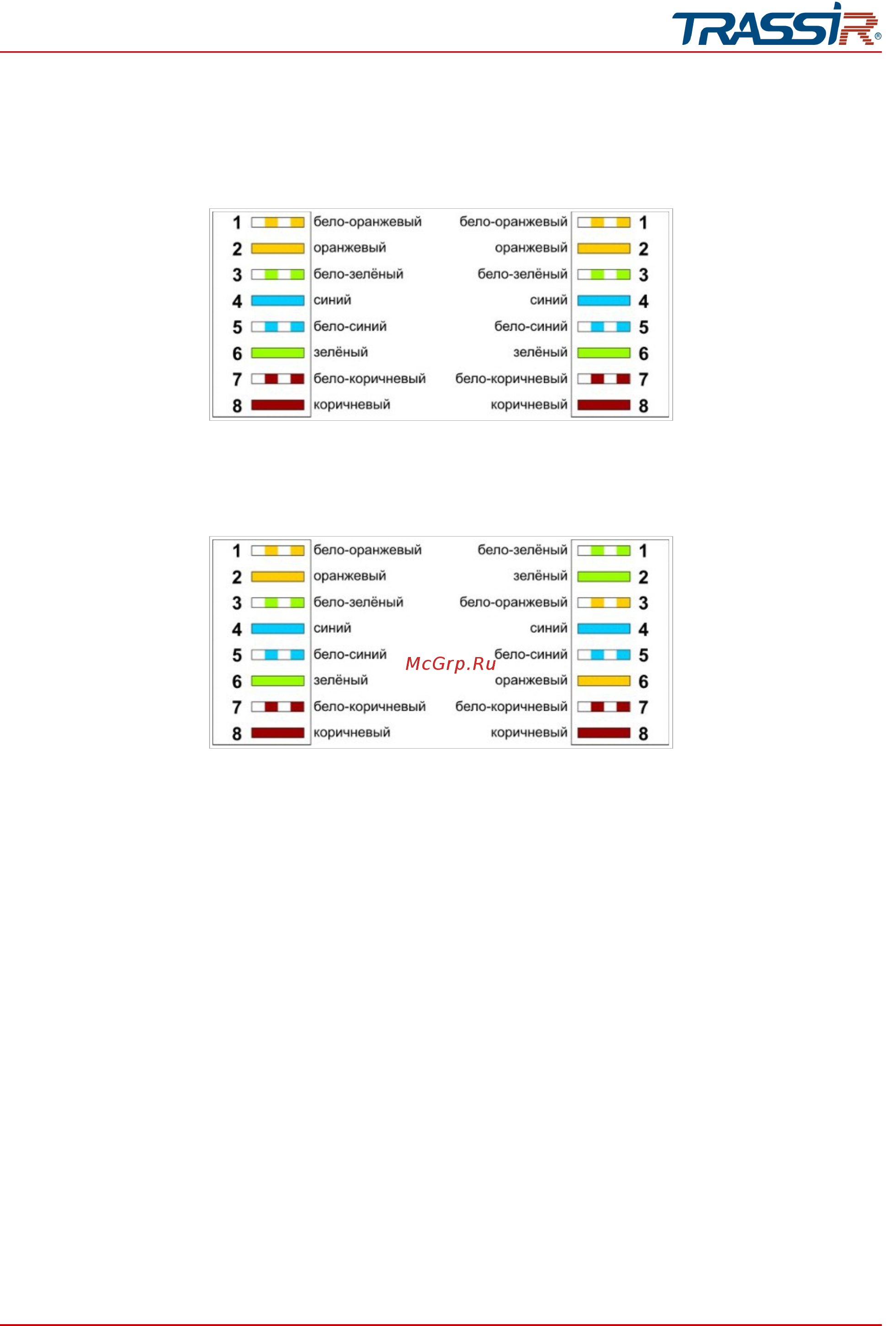 Trassir TR-D2183IR6 [151/166] Приложение б разводка utp кабеля