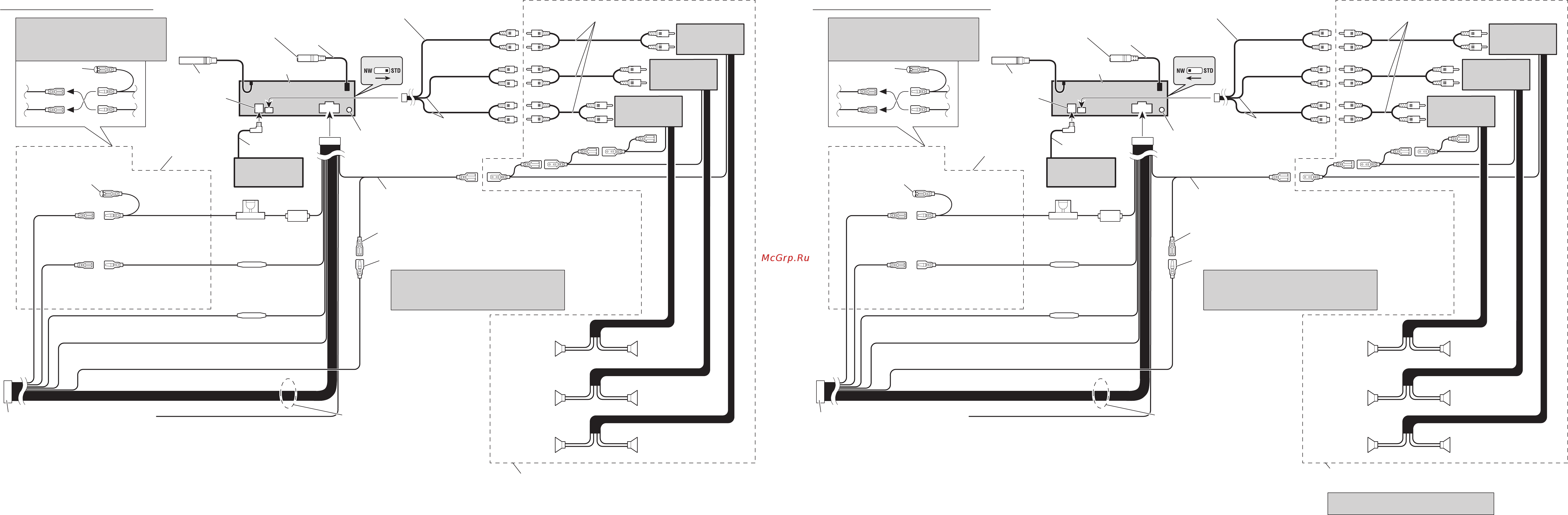 Pioneer DEH-P8600MP [5/8] Connection diagram for 3 way network mode connection diagram for standard mode