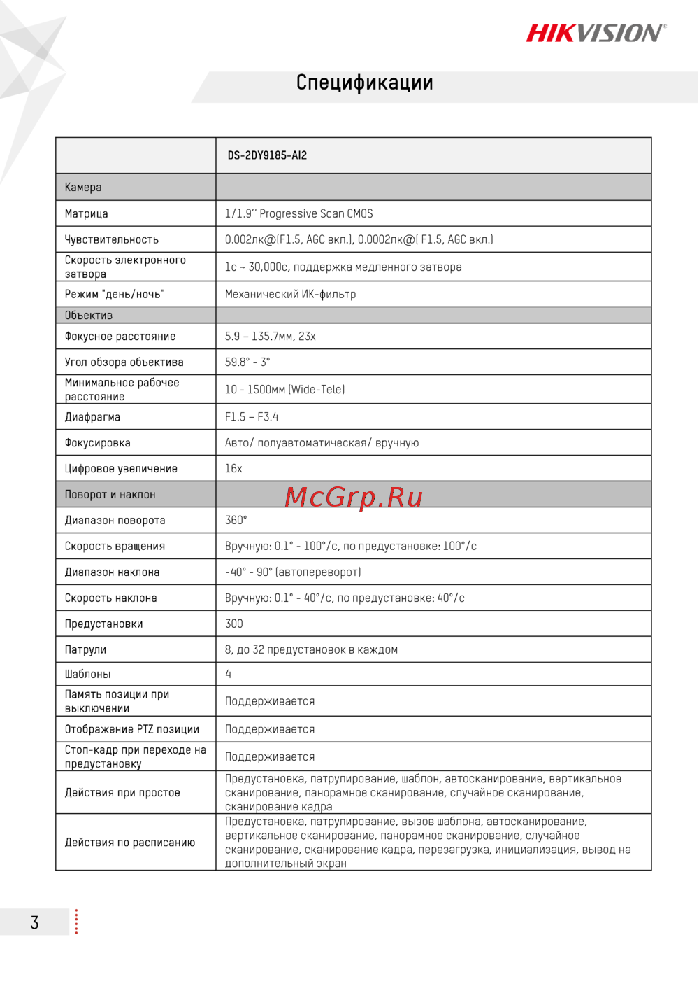 Hikvision DS-2DY9185-AI2