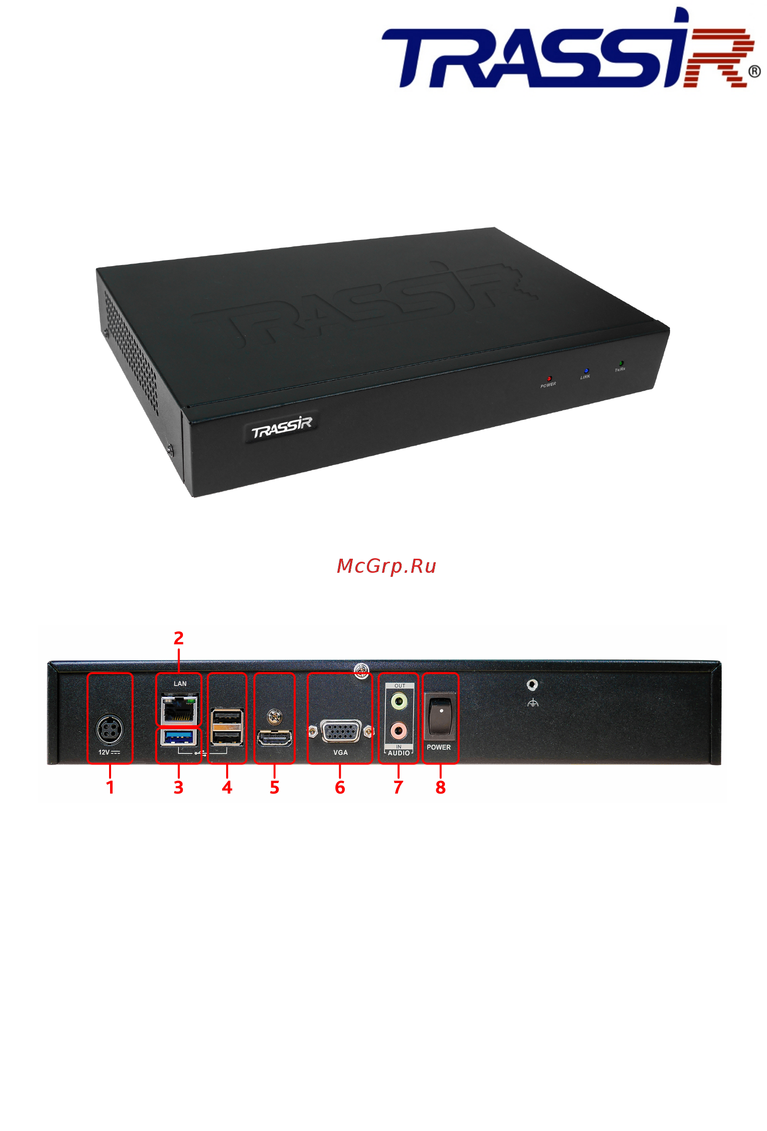 Trassir MiniNVR Compact AnyIP 4 Технический паспорт онлайн