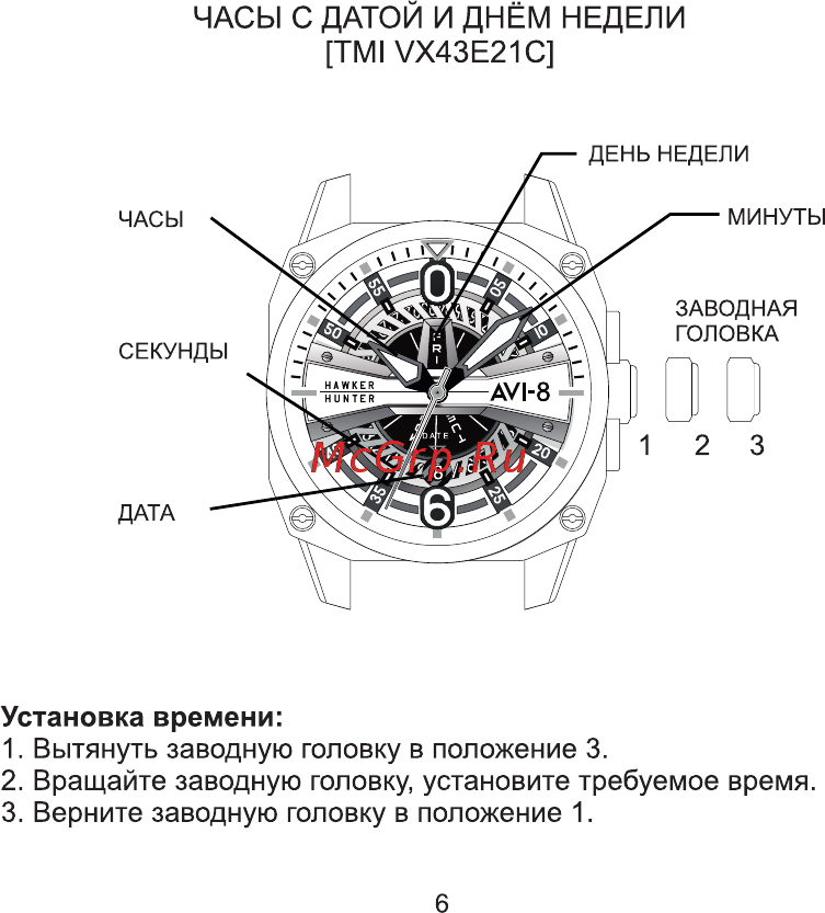AVI-8 AV-4011-RU02 [6/46] Установка времени