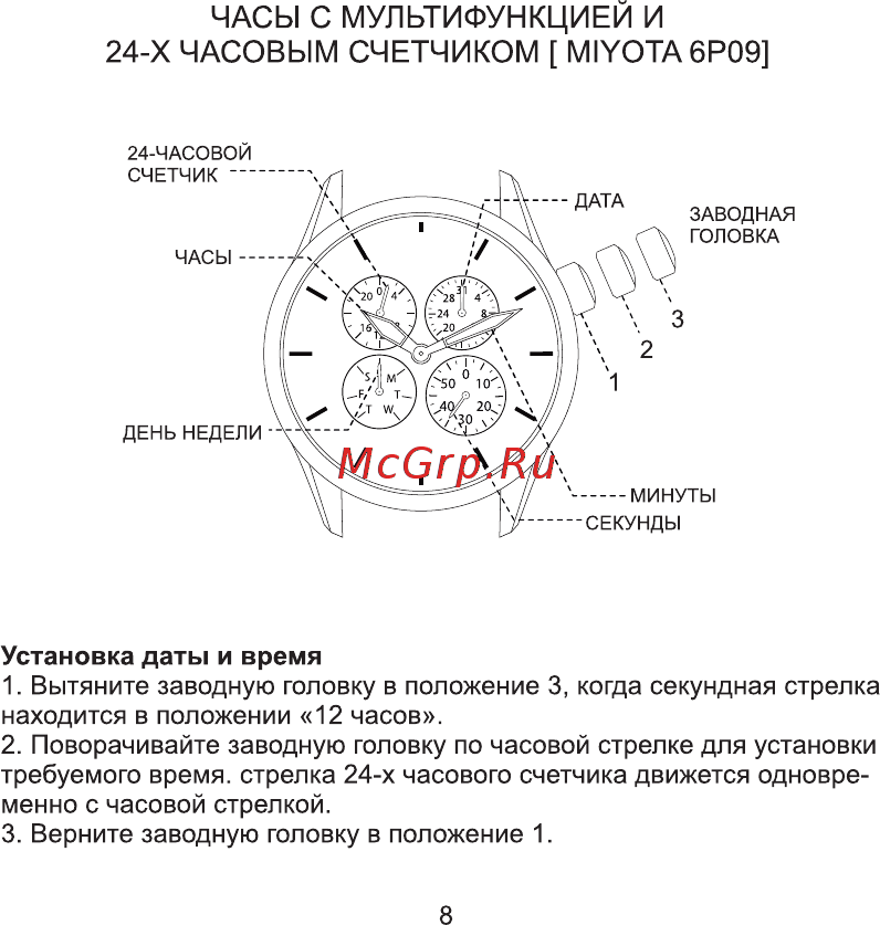 AVI-8 AV-4052-06 [8/46] Часы с мультифункцией и