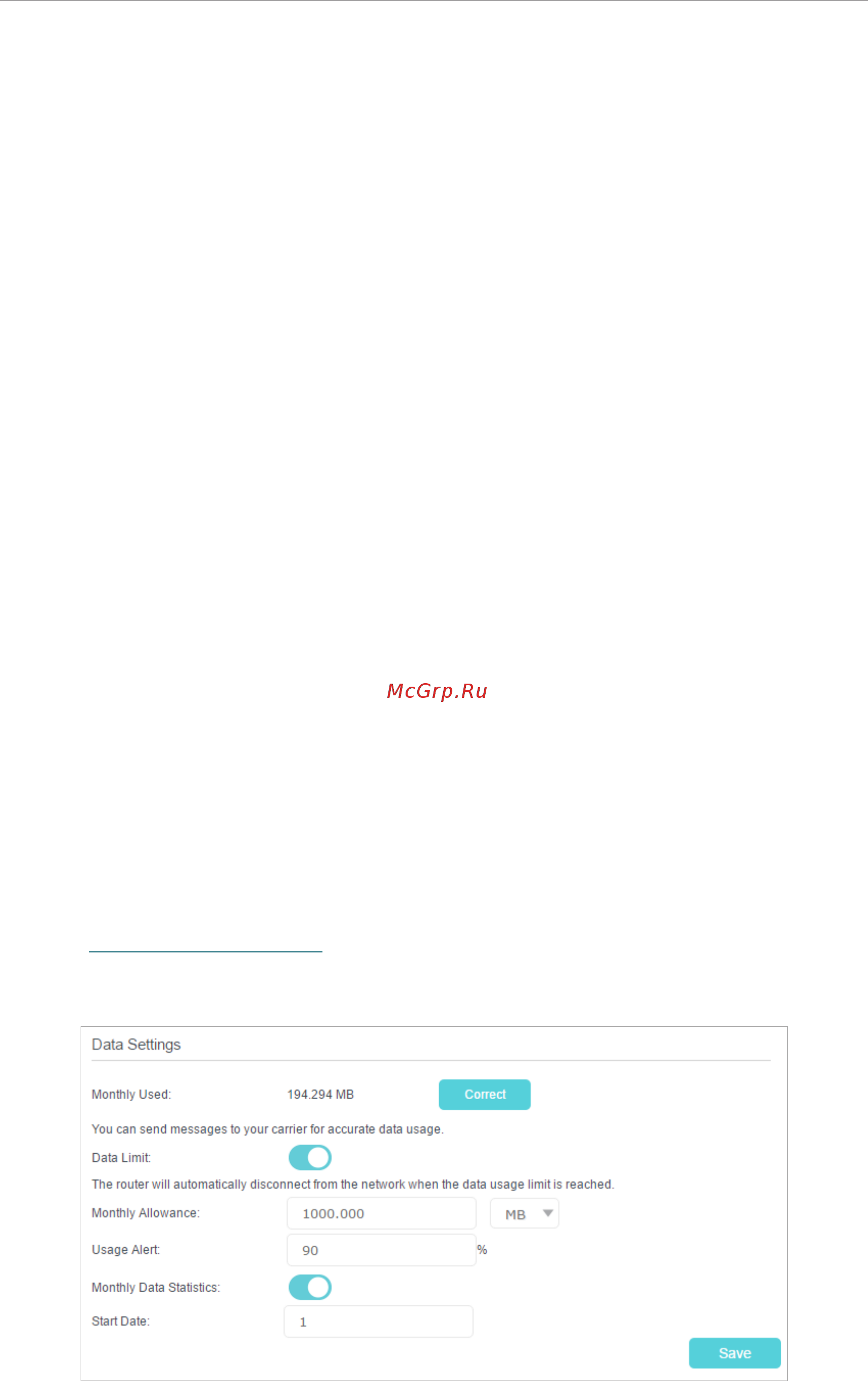 Tp-Link Archer MR400 V1 [50/92] Data settings
