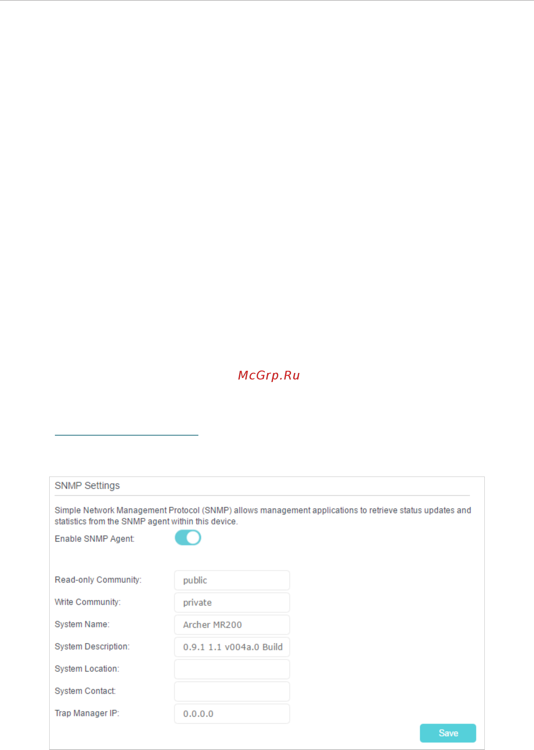 Tp-Link Archer MR400 V1 [78/92] Snmp settings