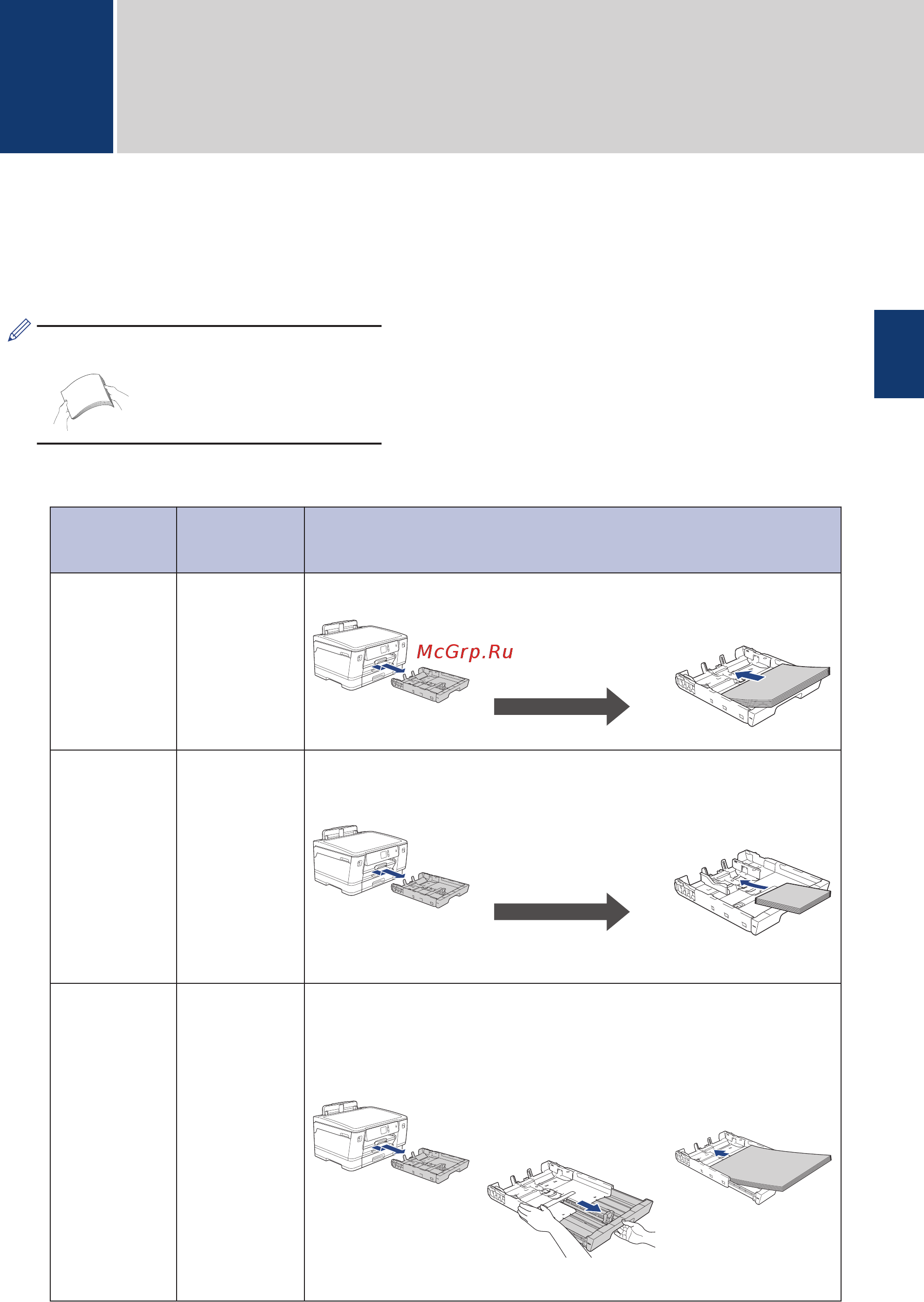 Brother HL-J6100DW [8/20] Работа с бумагой