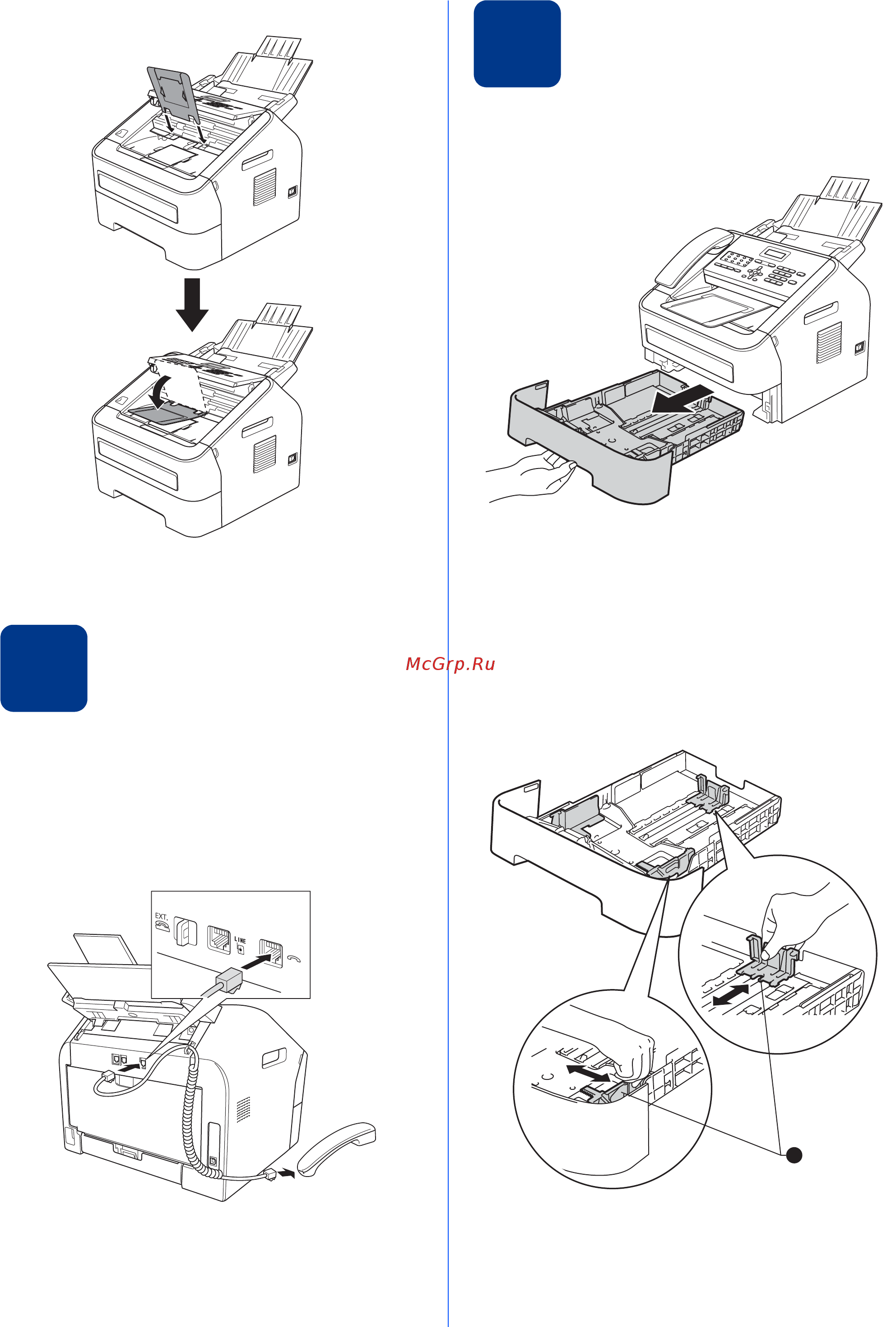 Brother FAX-2840 [5/14] Установите телефонную трубку только для моделей fax 2845 и fax 2940