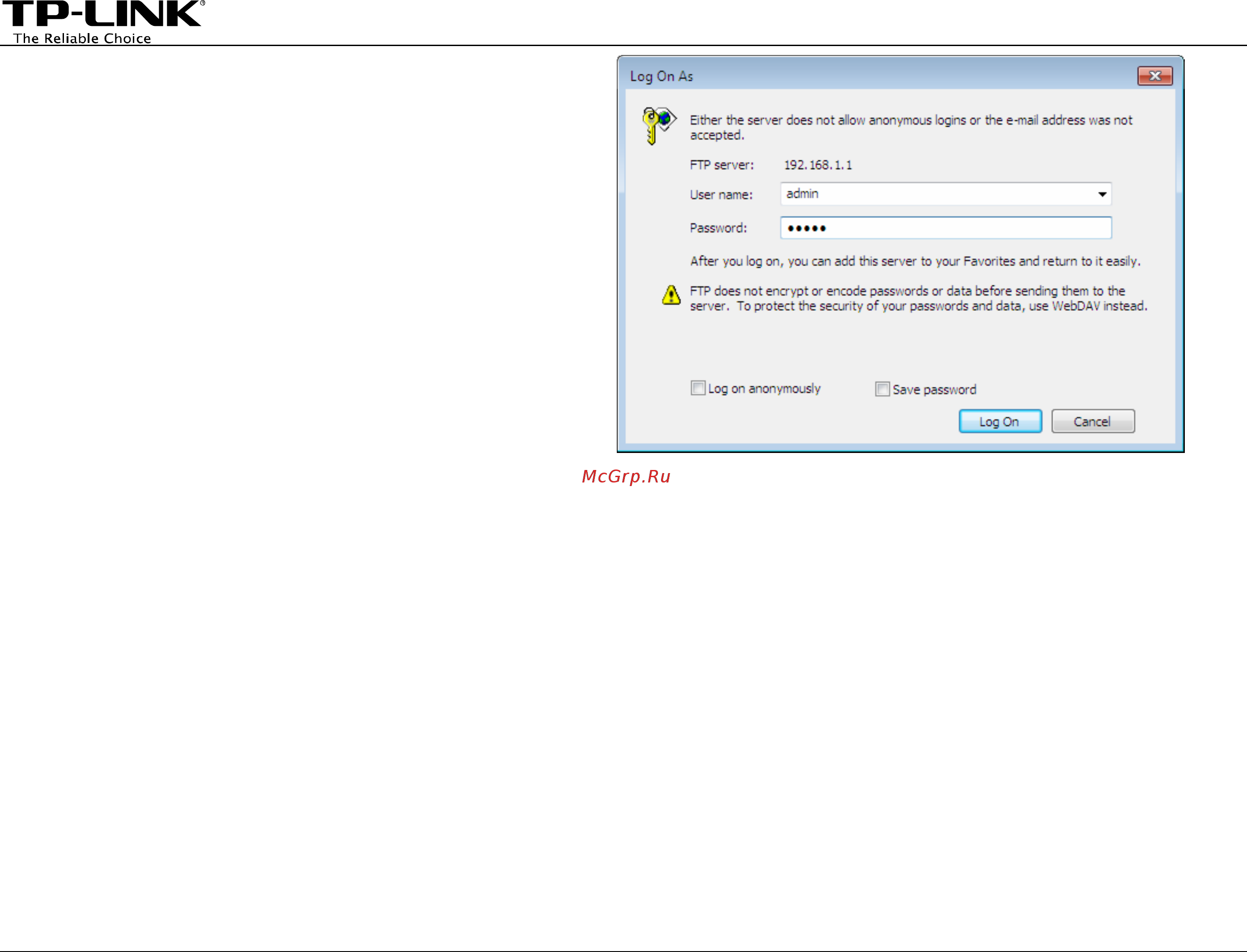 Tp-Link TD-W8968 V1 FTP Server Application Guide онлайн [11/24] 392691