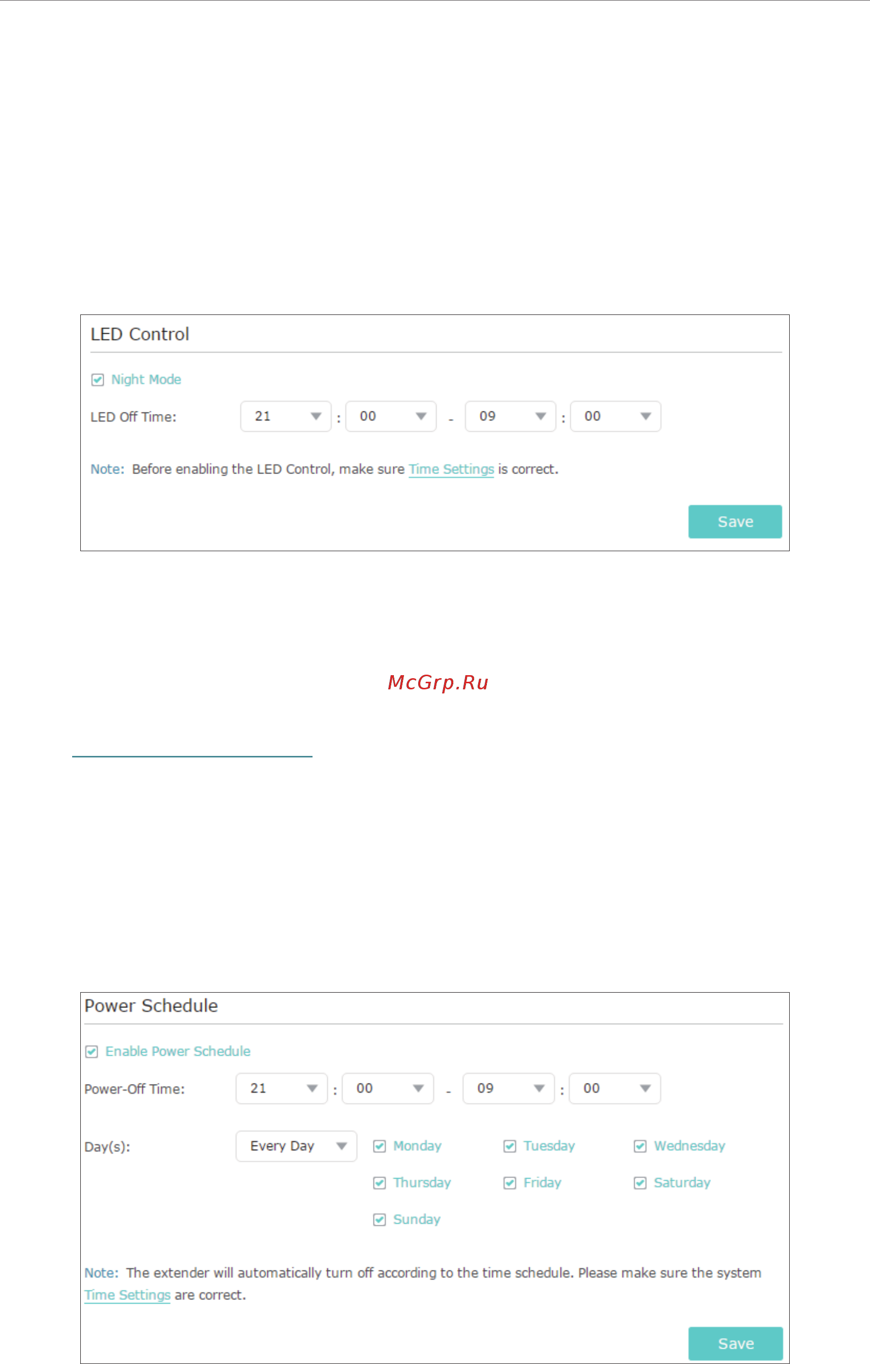 Tp-Link RE360 V1 [30/42] Power schedule