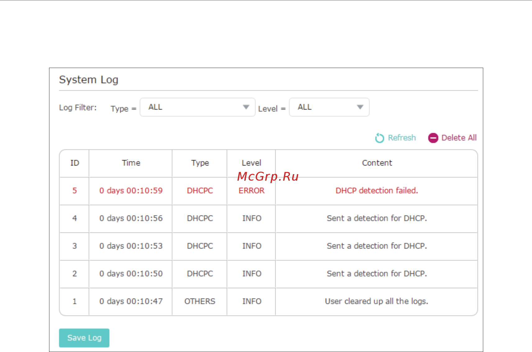 Tp-Link RE360 V1 [34/42] Click save log to save the system logs to a local disk
