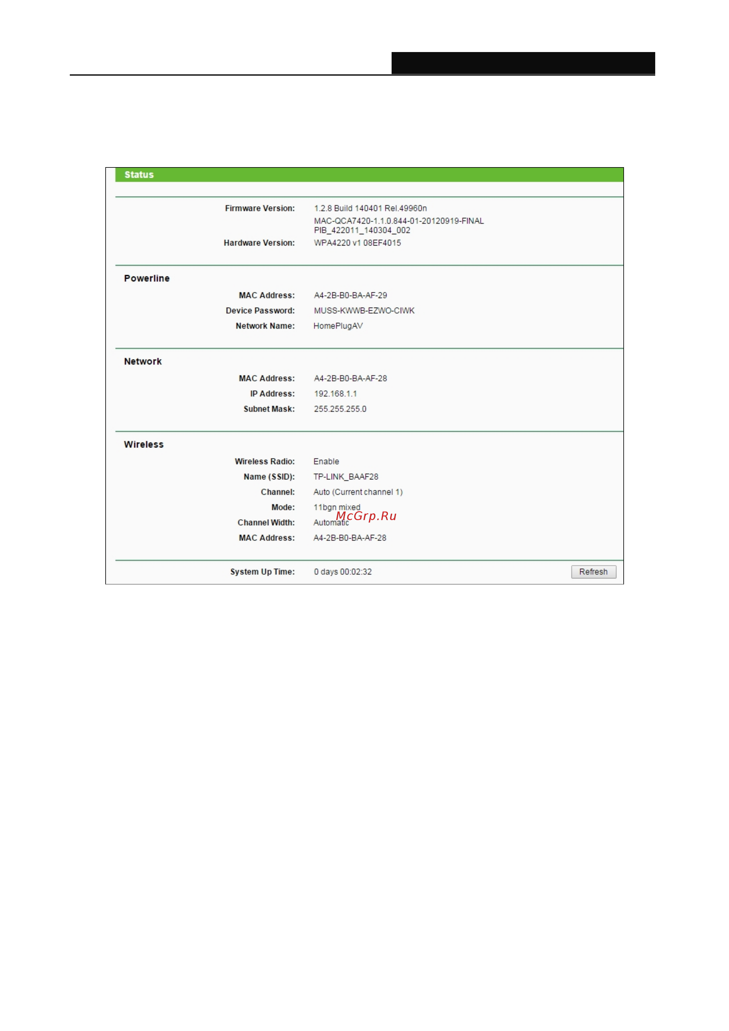 Tp-Link TL-WPA4220KIT V1 [21/48] Status