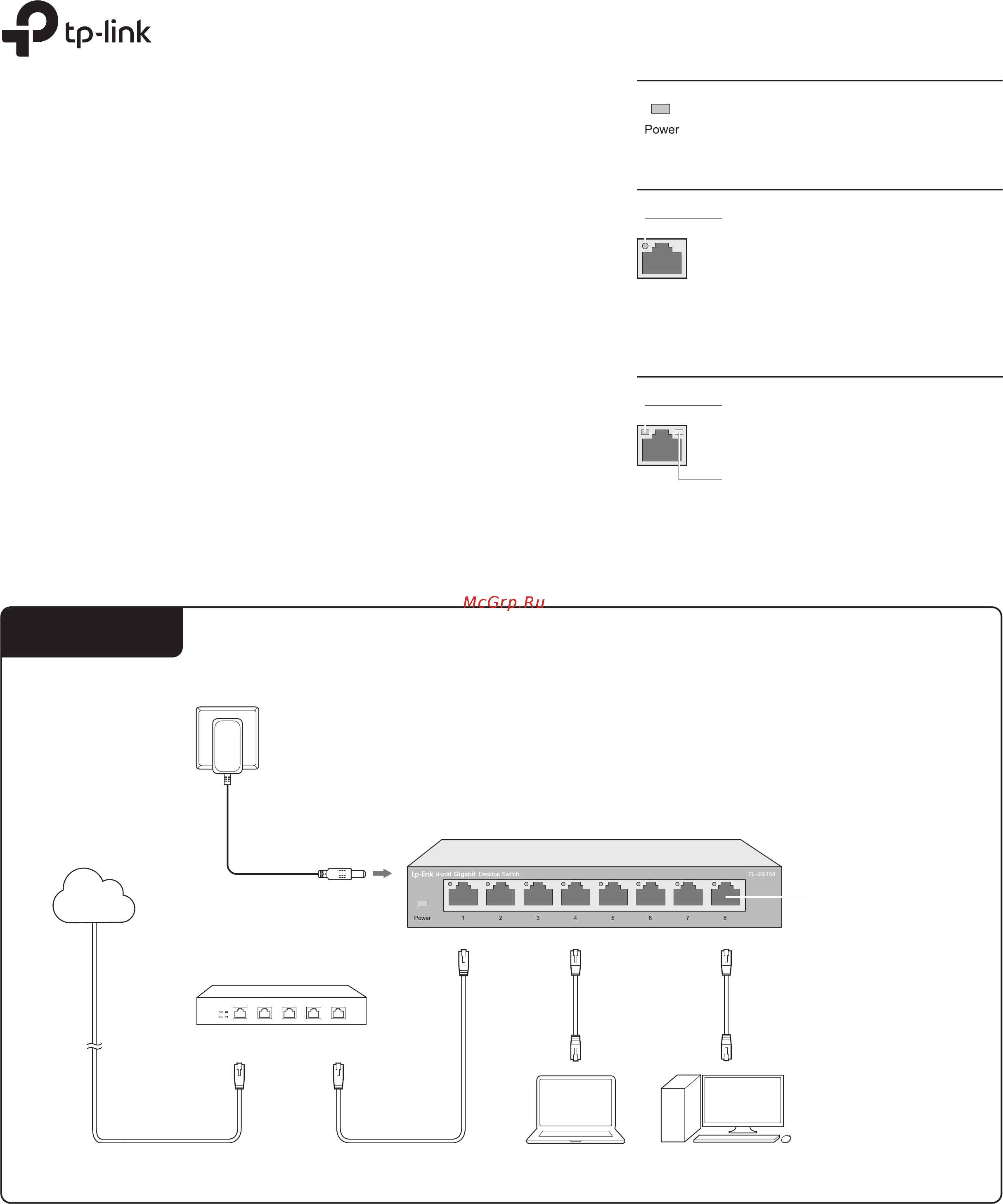 Tp-Link TL-SG105 V4 Руководство по быстрому старту онлайн