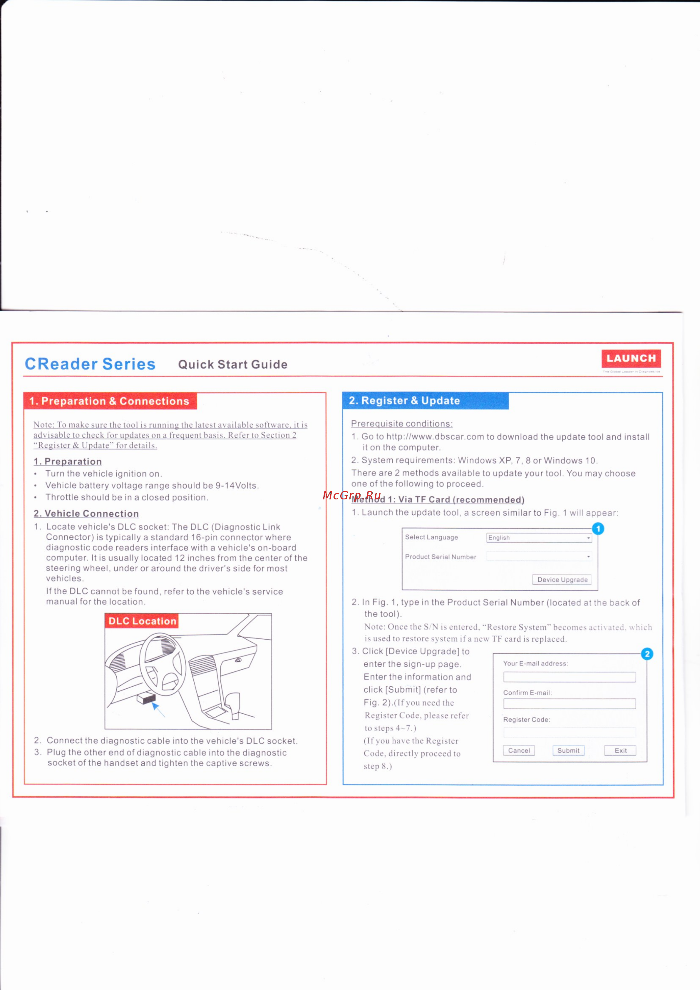 Launch Creader CR611 (LA07004) [2/4] Quick start guide