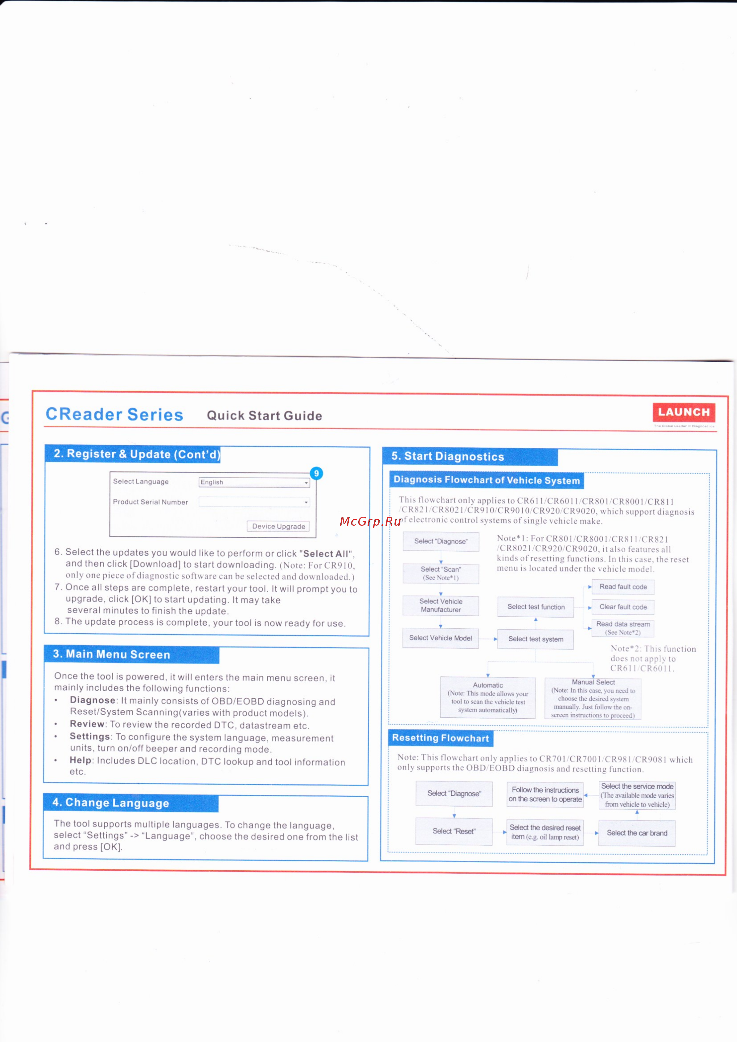 Launch Creader CR611 (LA07004) [4/4] Register update cont d